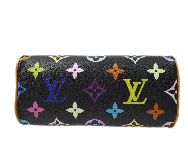 Louis Vuitton Murakami Black Multi Rainbow Mini Speedy Top Handle Satchel  Bagg