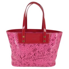 Louis Vuitton Murakami Cosmic Blossom Pm 870012 Pink Leather Tote