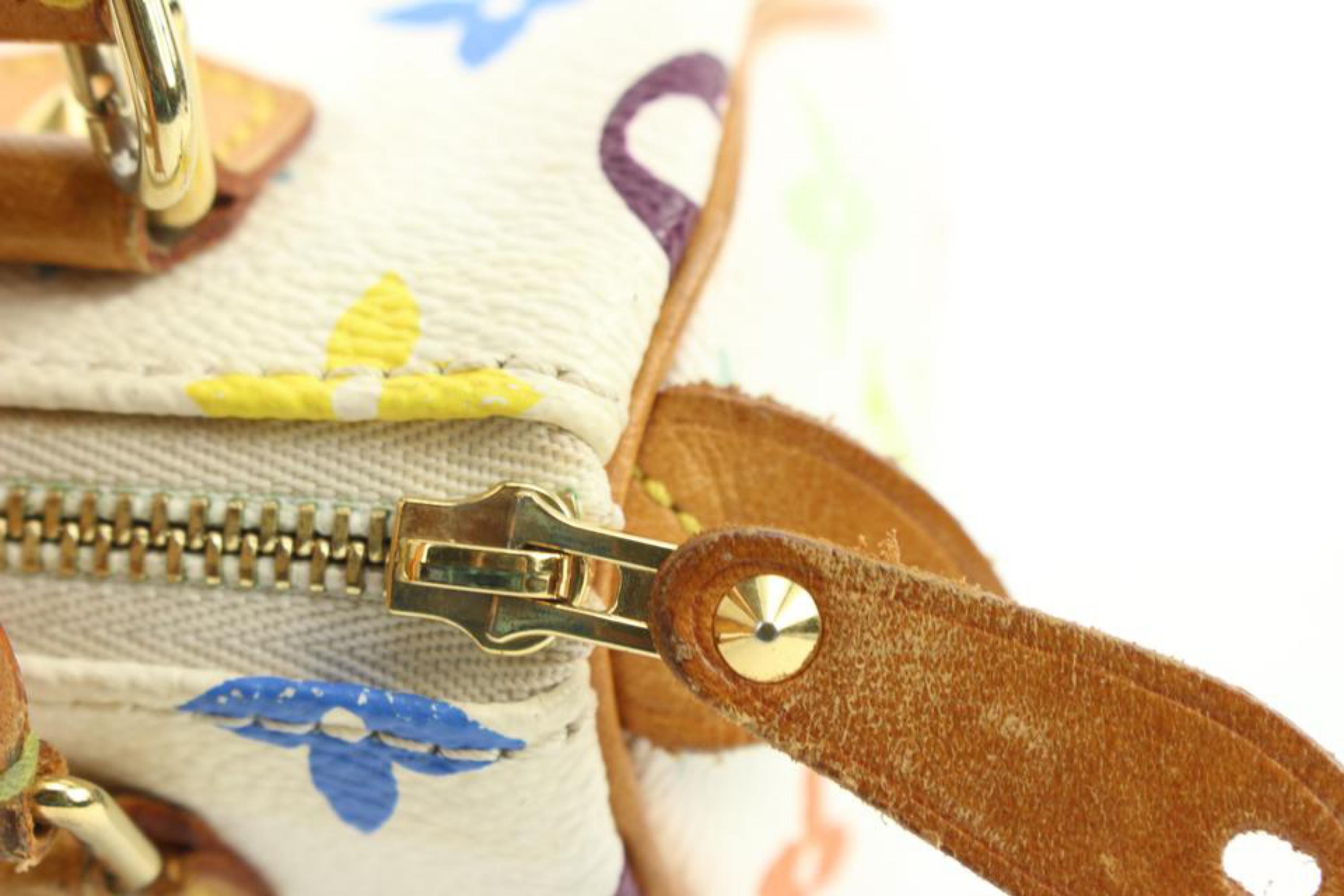 Louis Vuitton Murakami Monogram Multicolor Blanc Mini Speedy HL with Strap s28lv 4
