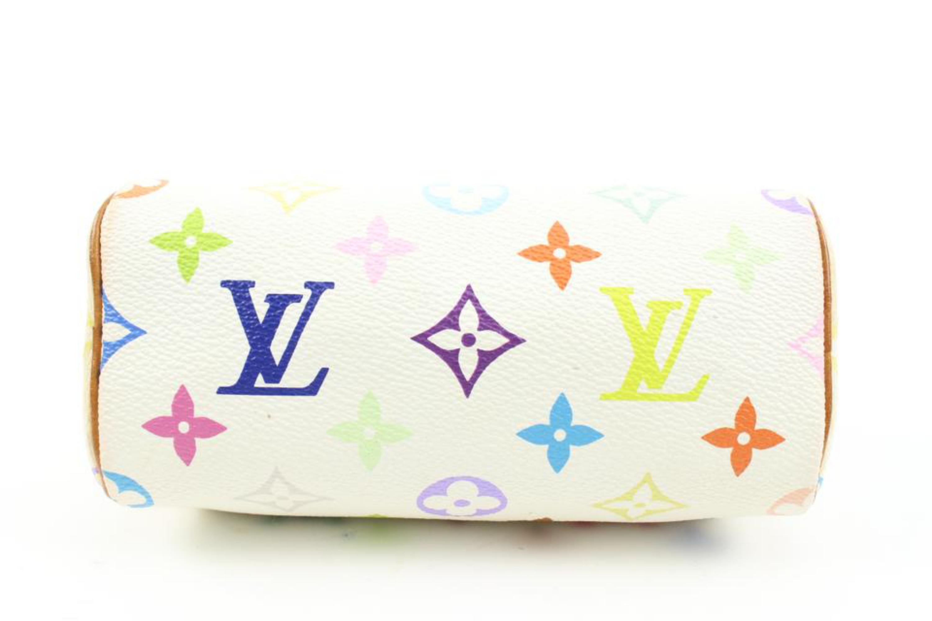 Louis Vuitton Murakami Monogram Multicolor Blanc Mini Speedy HL with Strap s28lv 1