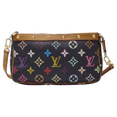 Louis Vuitton Murakami Monogram Multicolor Pochette Accessories Black