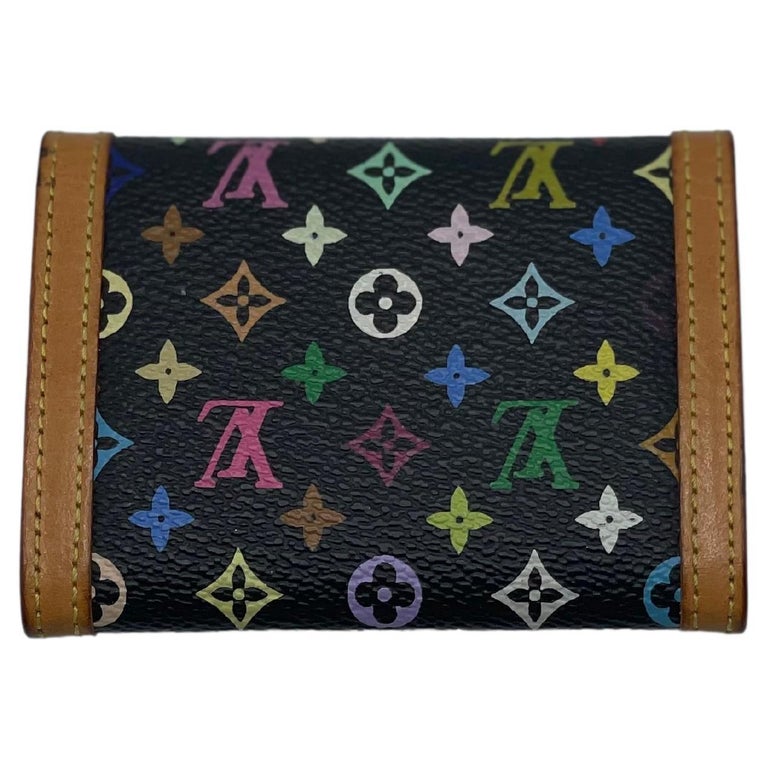 Louis Vuitton - Porte-Monnaie noir multicolore à monogrammes Murakami En  vente sur 1stDibs