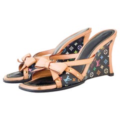 Louis Vuitton Murakami Monogram Wedge High Heels size 37.5