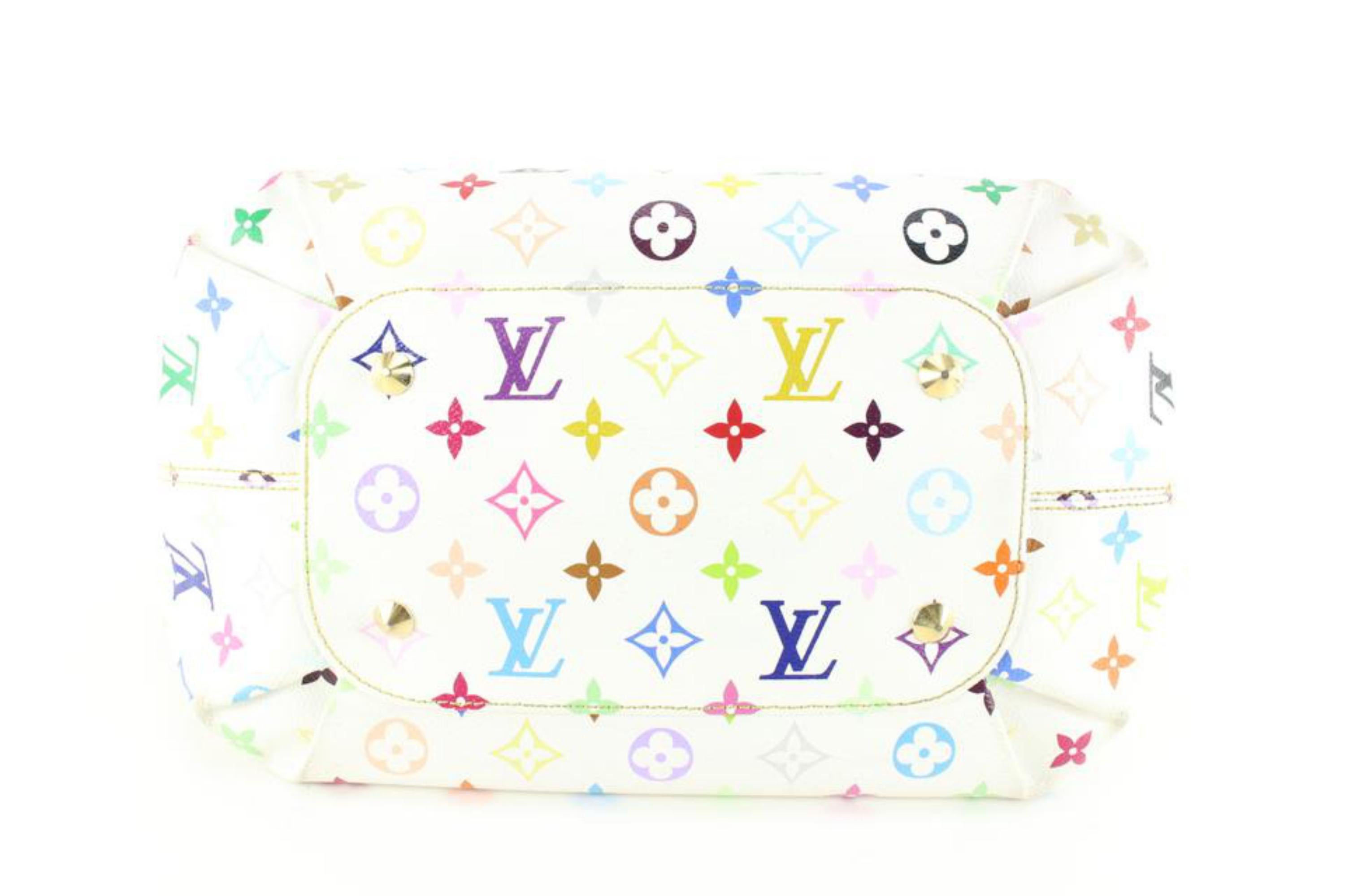 Women's Louis Vuitton Murakami Monogram White Multicolor Annie GM Chain Tote Bag 47lk725
