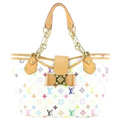 Louis Vuitton Murakami Monogram White Multicolor Annie GM Chain Tote Bag 47lk725