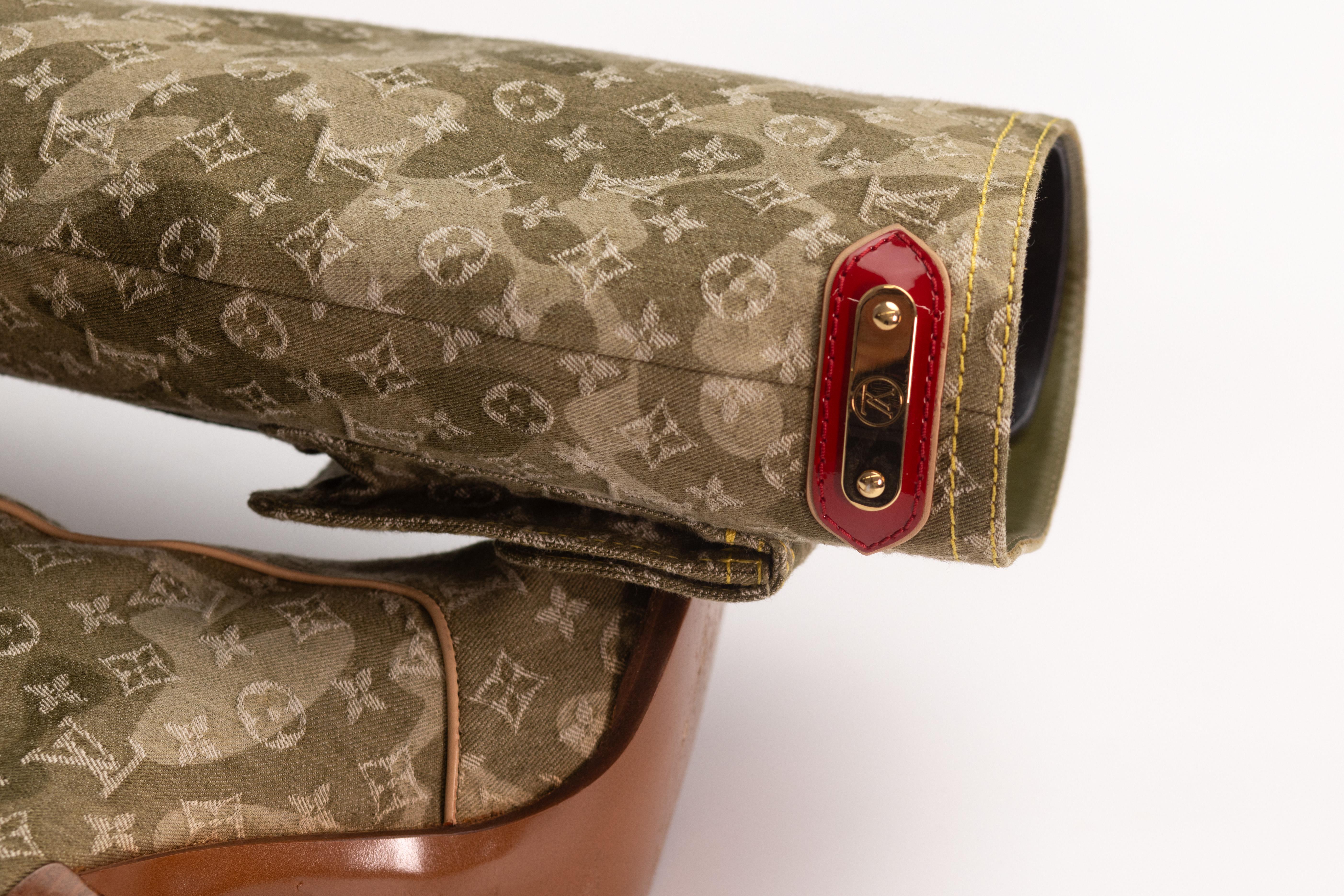 Louis Vuitton Murakami Monogramouflage Denim Boots (EU 38) 4