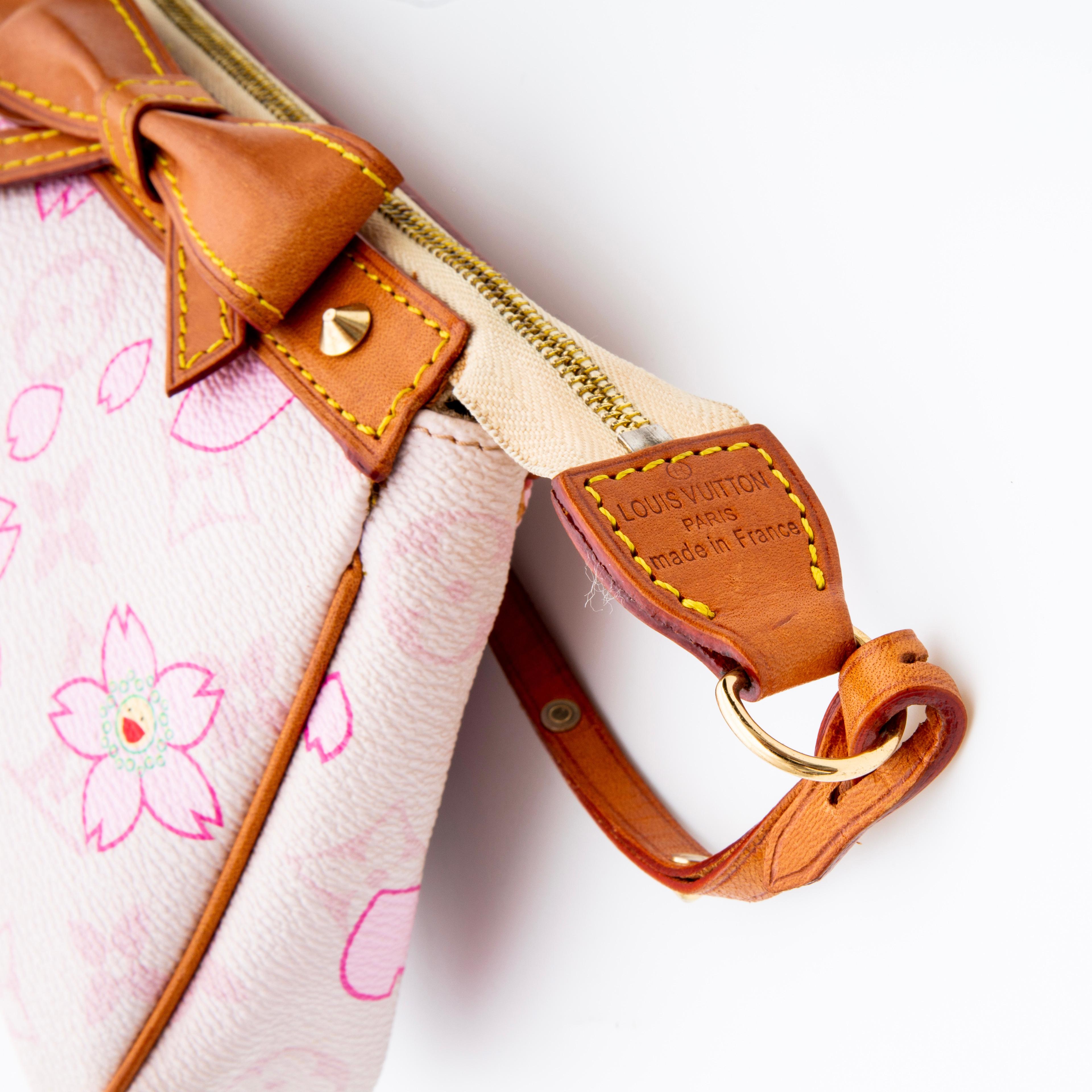 Beige Louis Vuitton Murakami Pink Cherry Blossom Pochette Accessoires