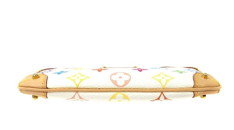 Y2K Louis Vuitton Takashi Murakami White Rainbow Pochette w/ Crossbody strap