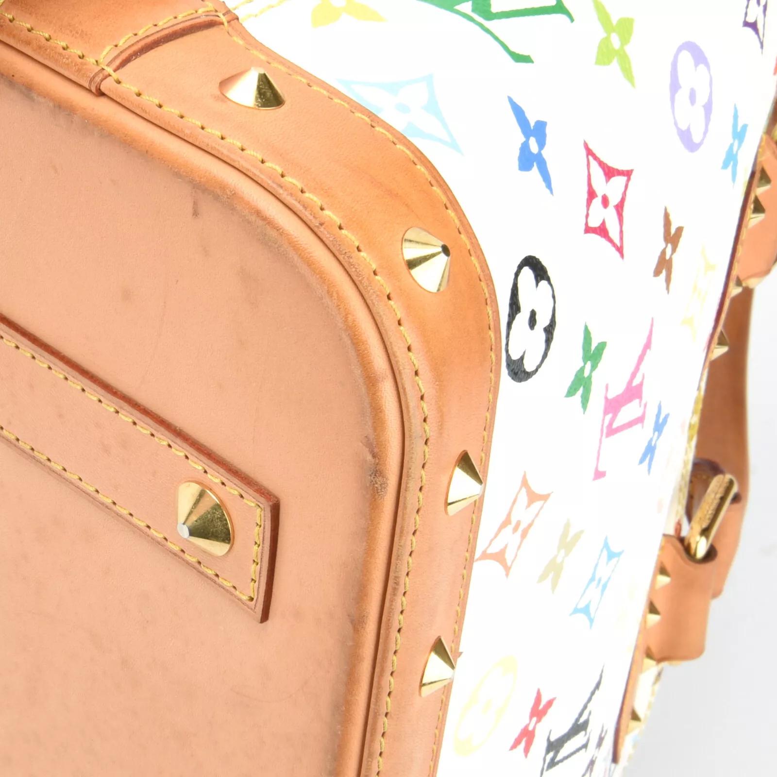 Louis Vuitton Murakami White Monogram Multicolor Alma NM Bag For Sale 11