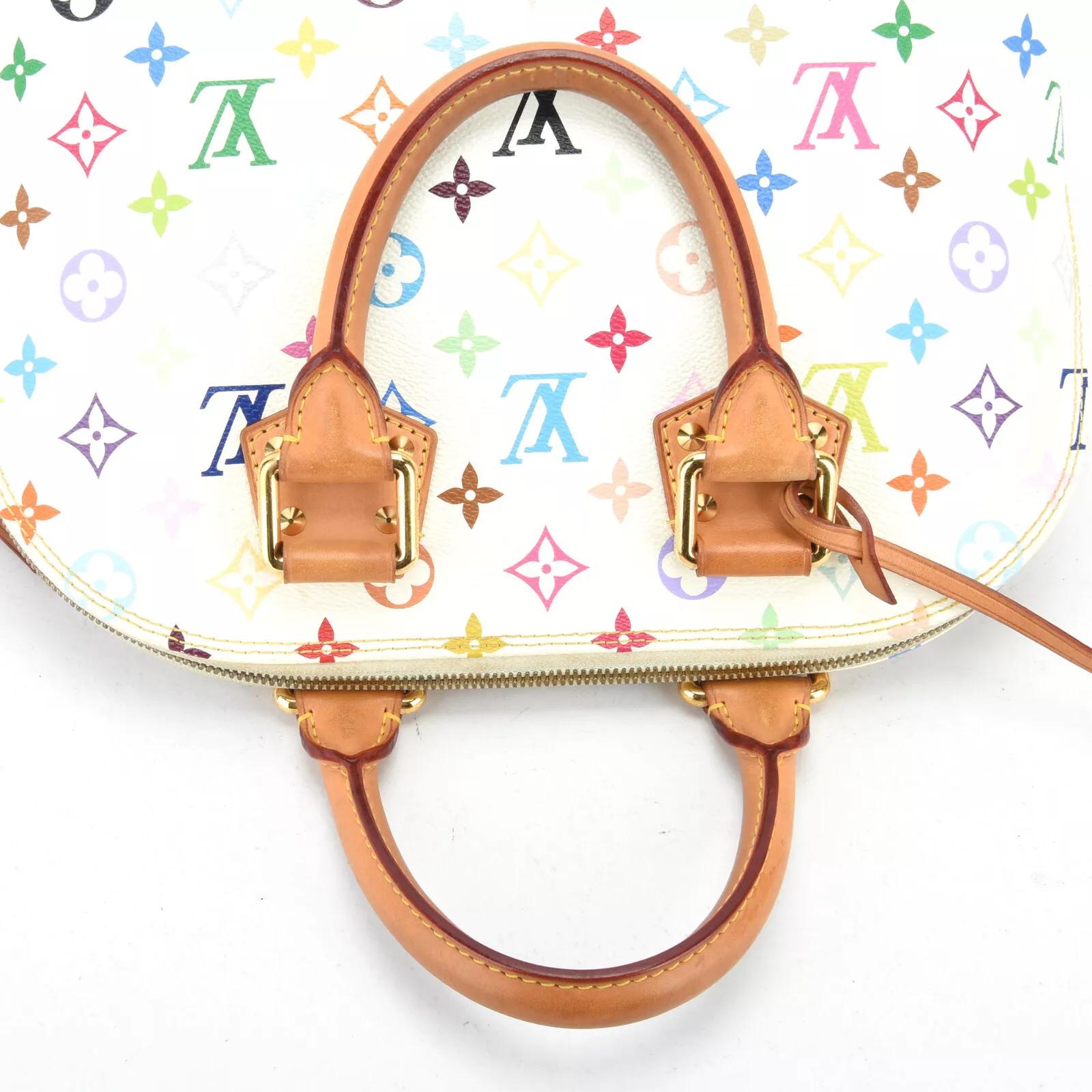 Louis Vuitton Murakami White Monogram Multicolor Alma NM Bag For Sale 12
