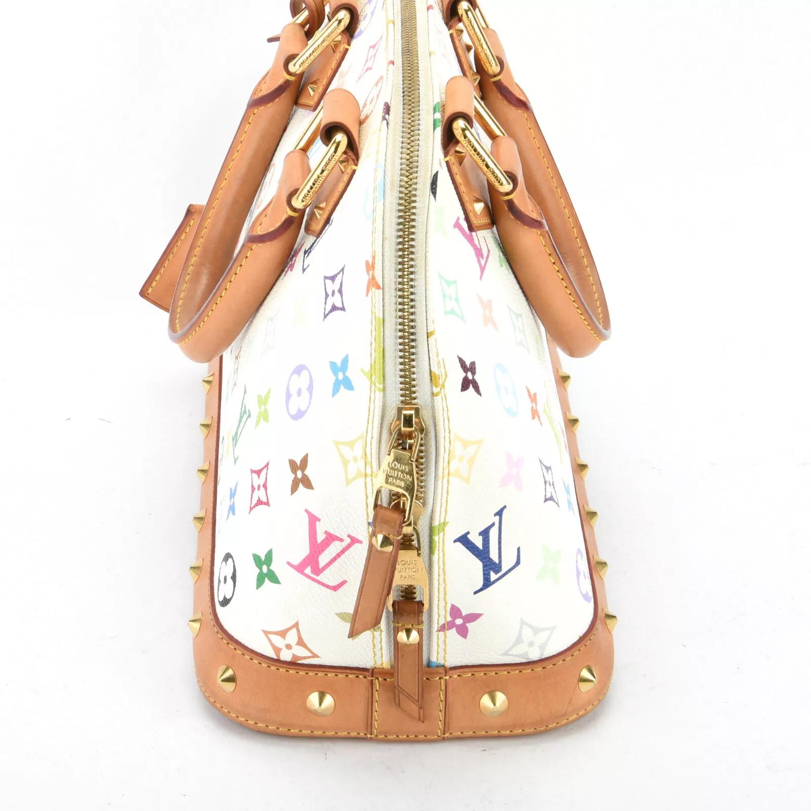 Louis Vuitton Murakami White Monogram Multicolor Alma NM Bag In Good Condition For Sale In Montreal, Quebec