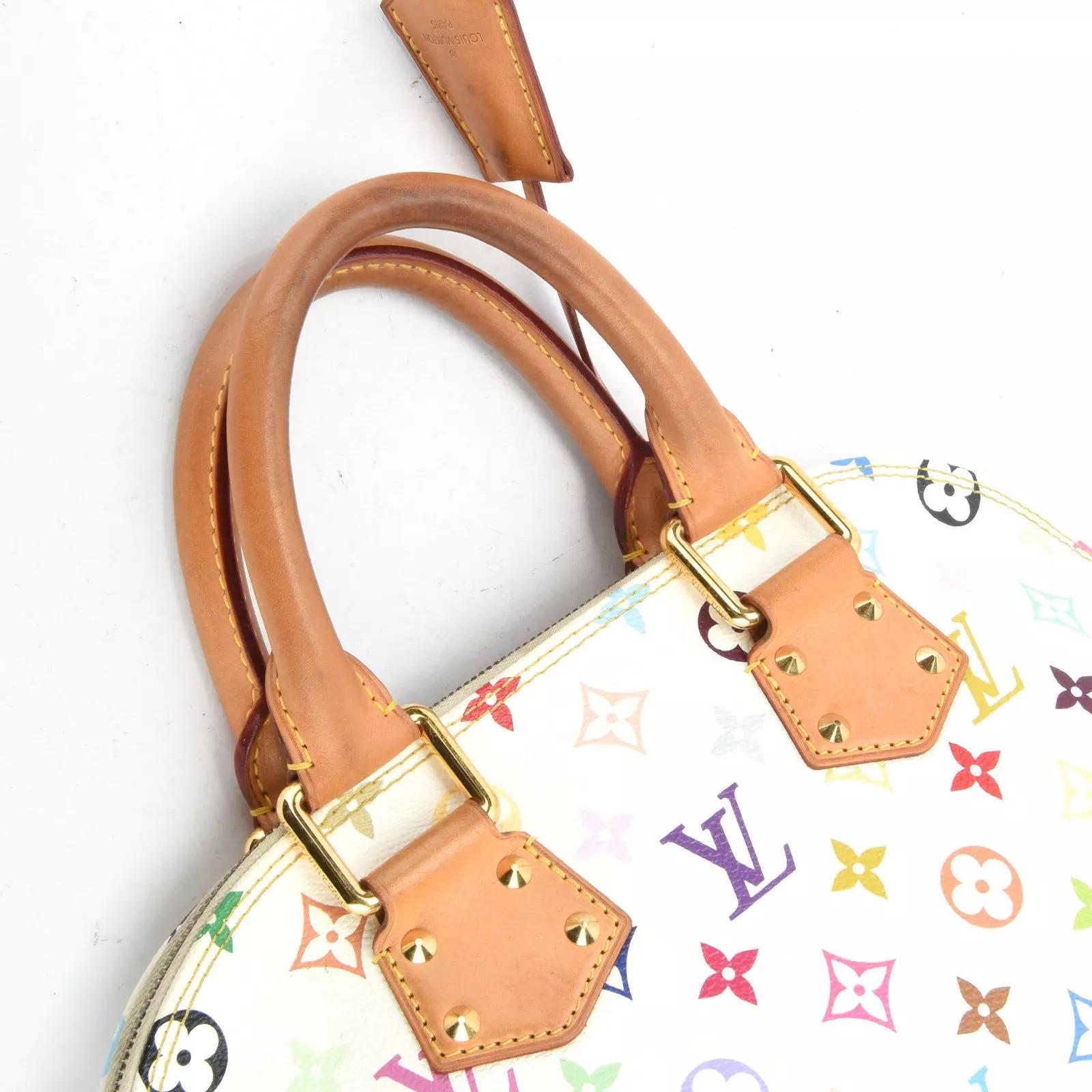 Louis Vuitton Murakami White Monogram Multicolor Alma NM Bag For Sale 2