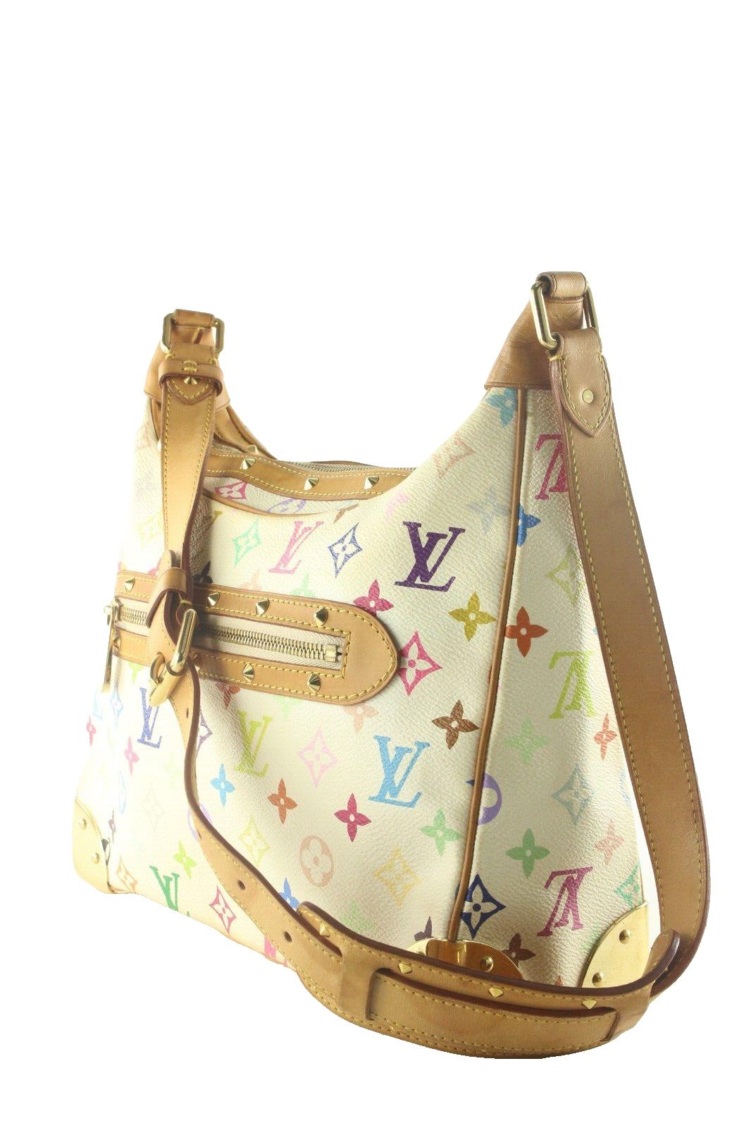 Louis Vuitton Murakami White Monogram Multicolor Boulogne Hobo 3LV118K For Sale 6