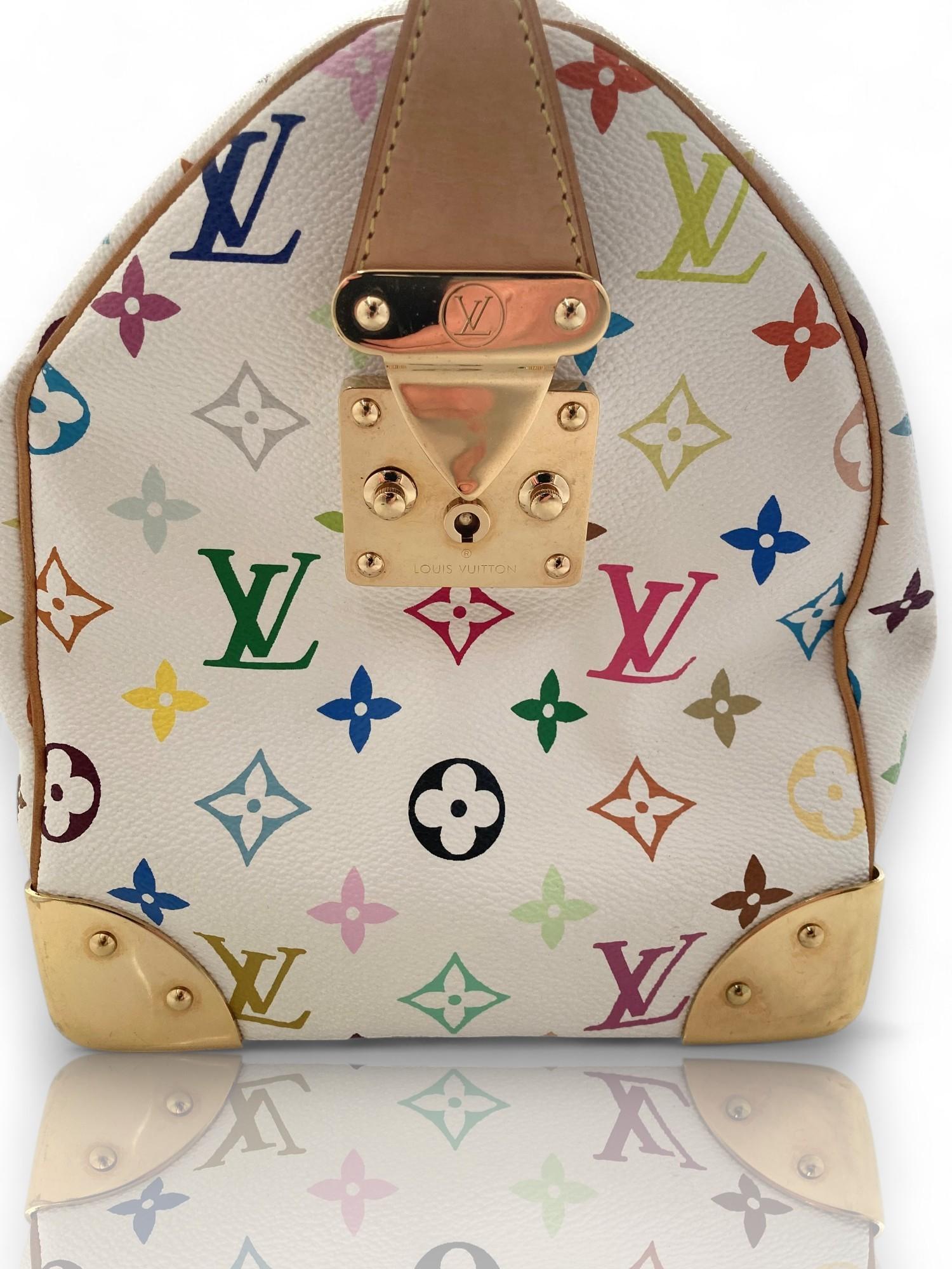Blanc Louis Vuitton Murakami - Sac Speedy 30 blanc monogrammé multicolore en vente