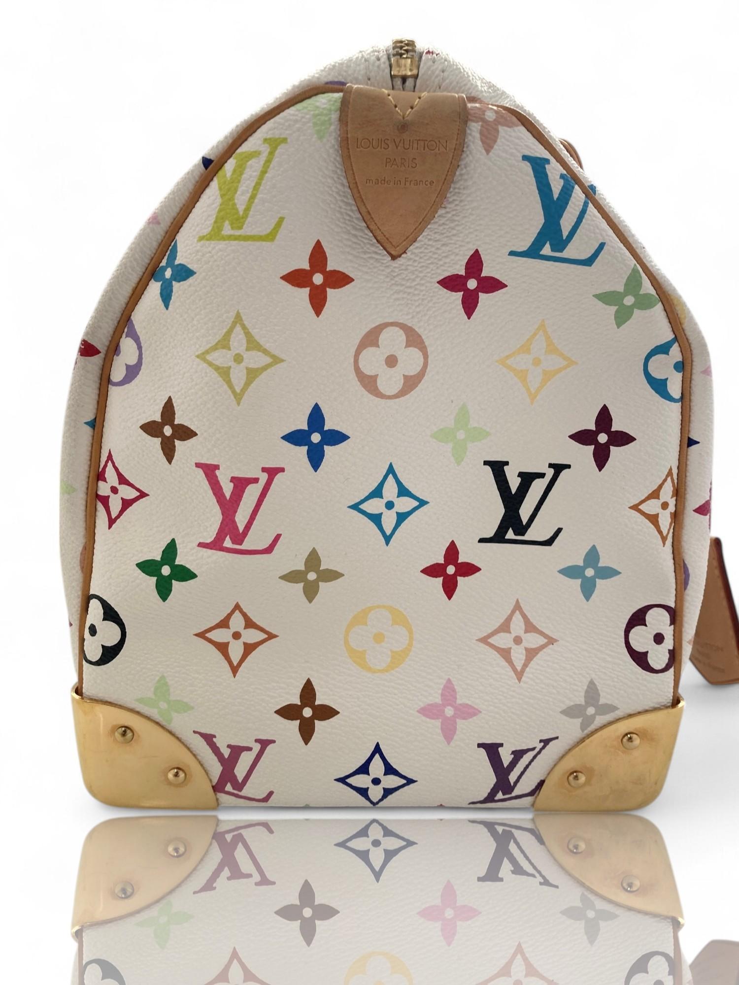 Louis Vuitton Murakami - Sac Speedy 30 blanc monogrammé multicolore Unisexe en vente