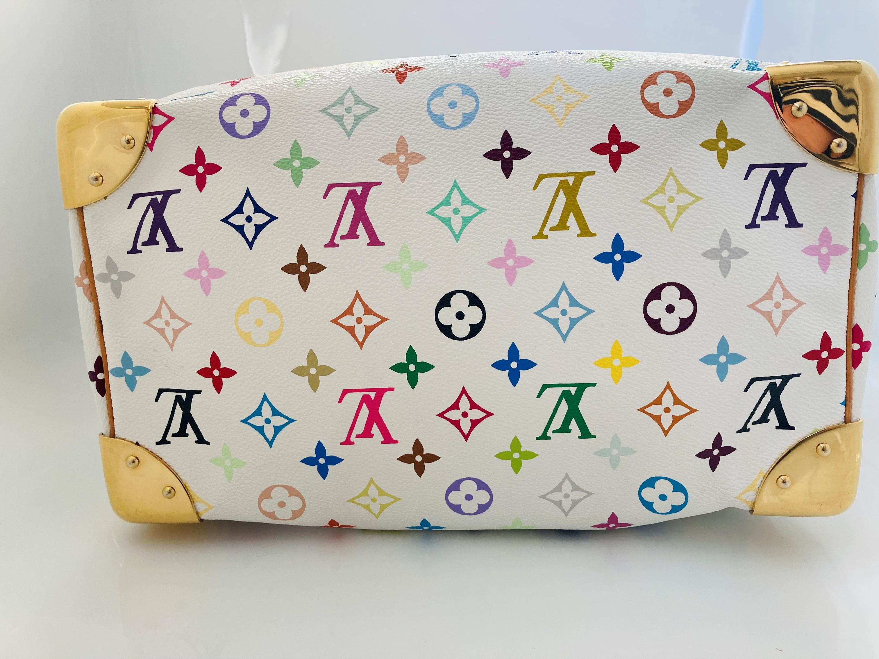 Louis Vuitton Murakami - Sac Speedy 30 blanc monogrammé multicolore en vente 1