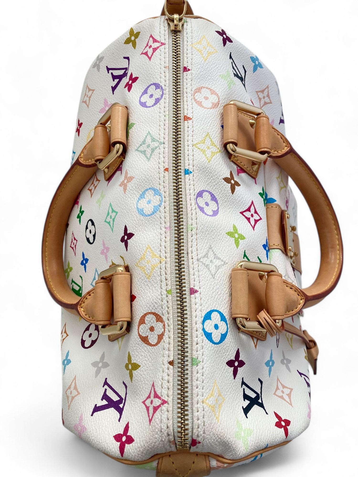 Louis Vuitton Murakami - Sac Speedy 30 blanc monogrammé multicolore en vente 2