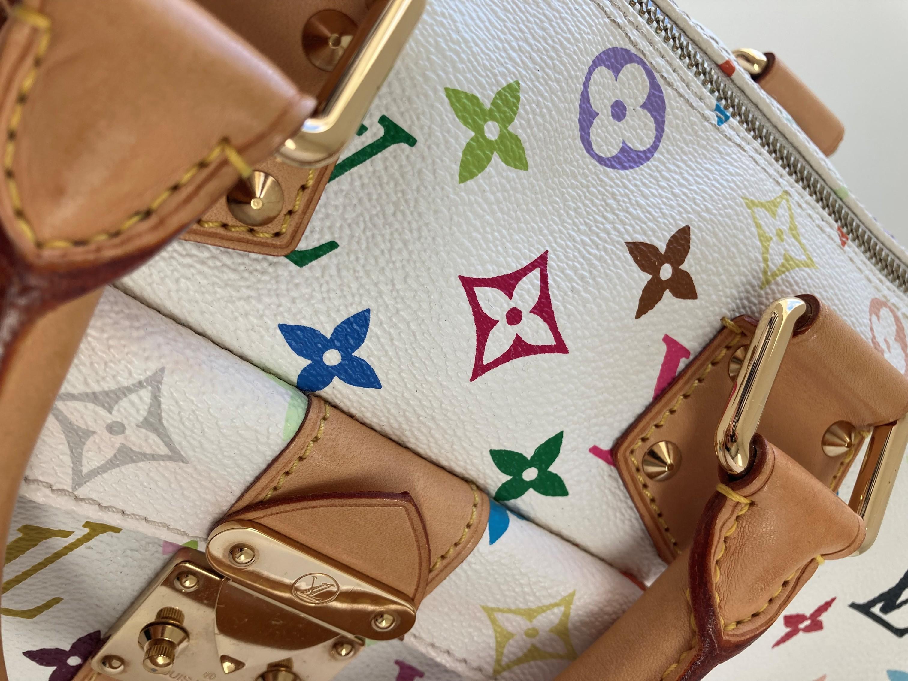 Louis Vuitton Murakami - Sac Speedy 30 blanc monogrammé multicolore en vente 4