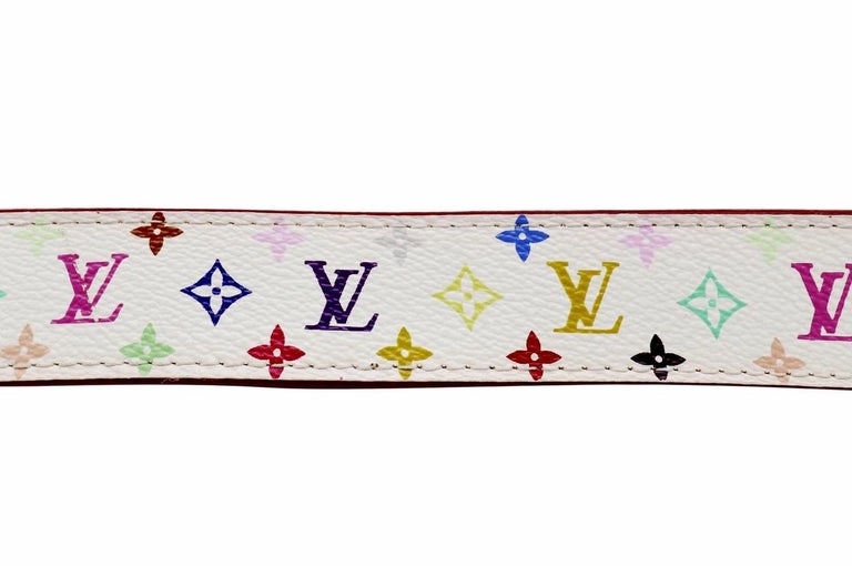 Louis Vuitton Murakami White Multicolor Monogram Belt 2003 (80/32)