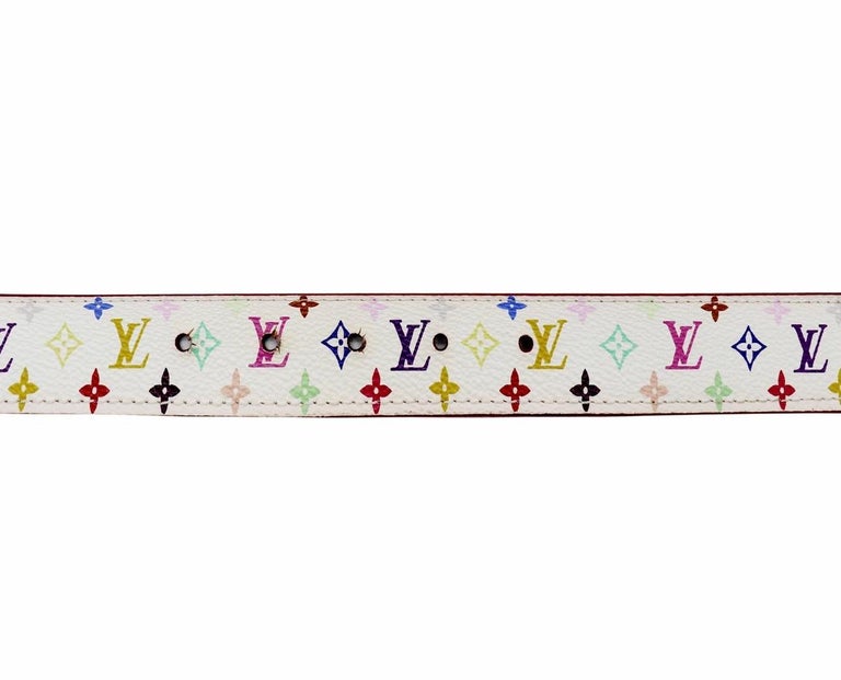 Louis Vuitton Murakami White Multicolor Monogram Belt 2003 (80/32)
