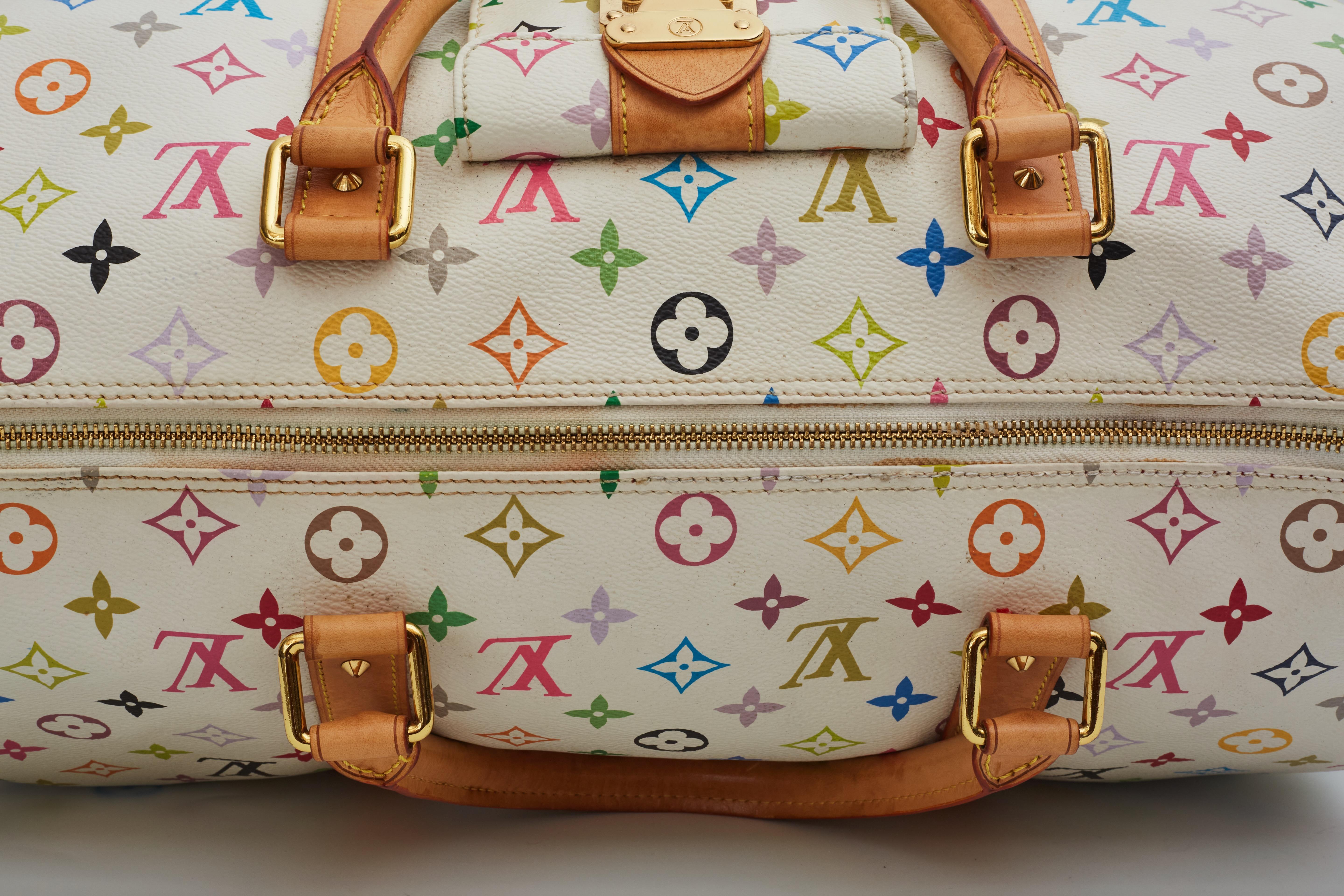 Louis Vuitton Murakami White Multicolor Monogram Keepall 45 (2008) 2