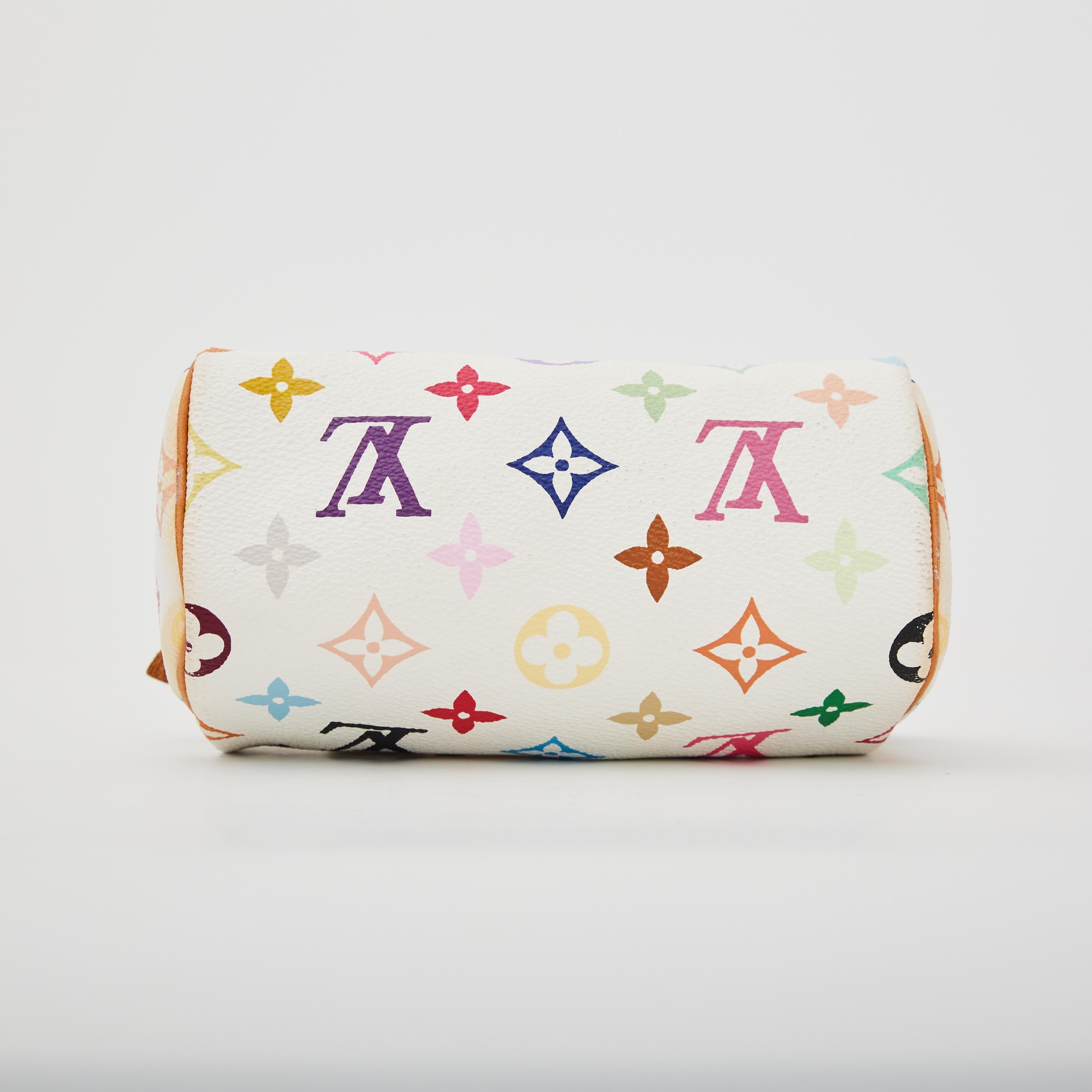 Louis Vuitton Murakami Weiß Multicolor Monogramm Nano Speedy im Zustand „Gut“ in Montreal, Quebec