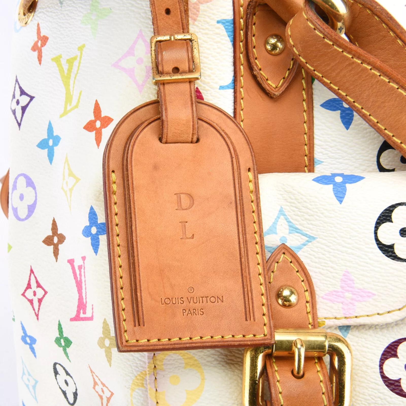 Louis Vuitton Murakami White Multicolor Monogram Petit Noe Bag PM For Sale 1