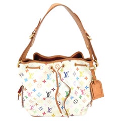 Louis Vuitton Petit Noe Sac Murakami Monogramme Blanc Multicolore PM