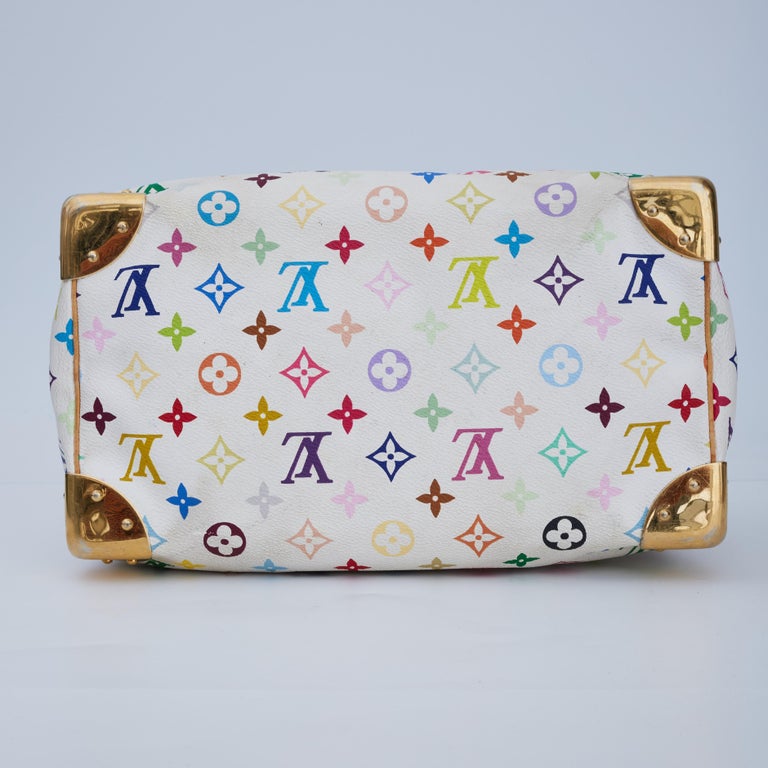 Louis Vuitton Murakami White Multicolor Monogram Speedy 30 (2005) For Sale  at 1stDibs