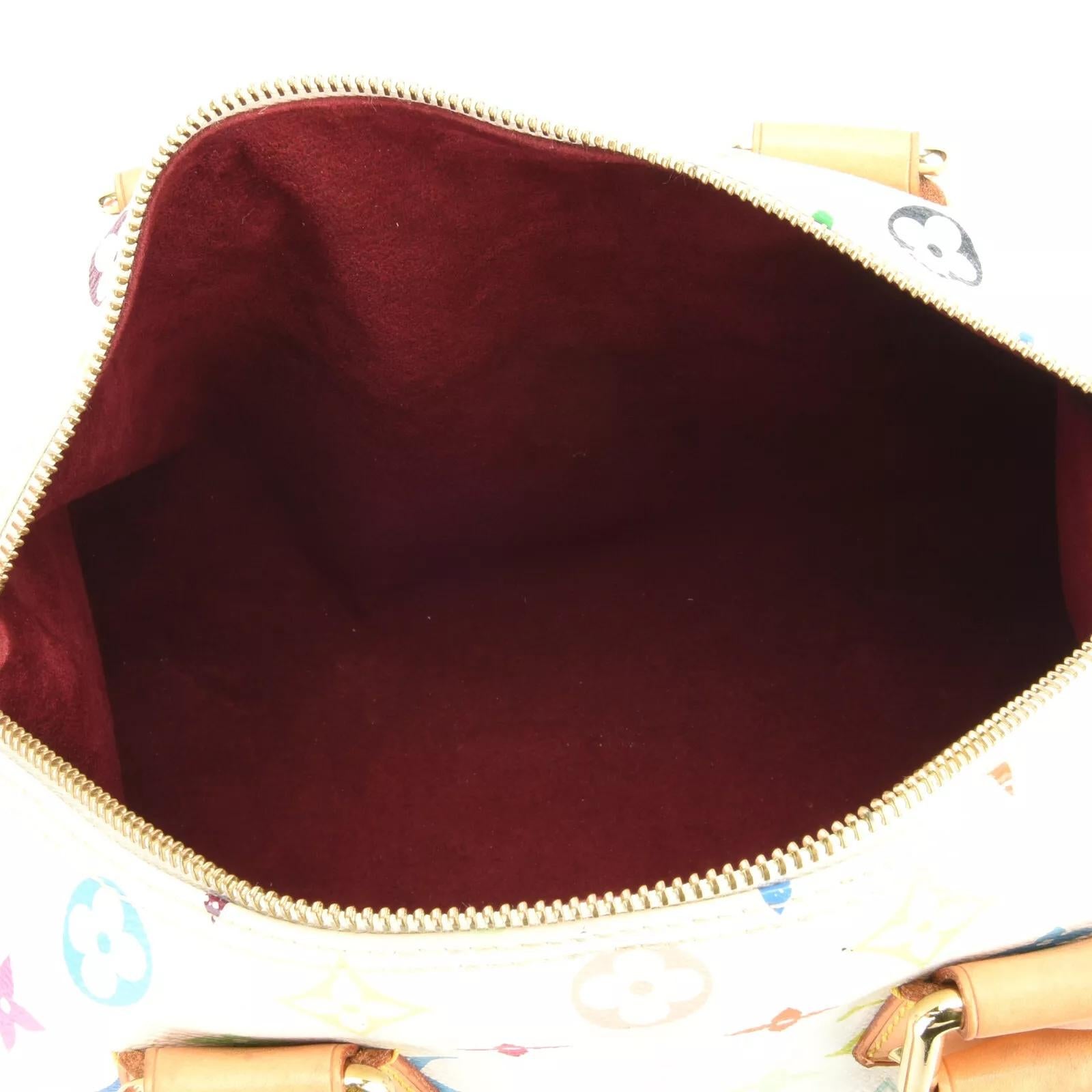 Louis Vuitton Murakami White Multicolor Monogram Speedy 30 For Sale 6