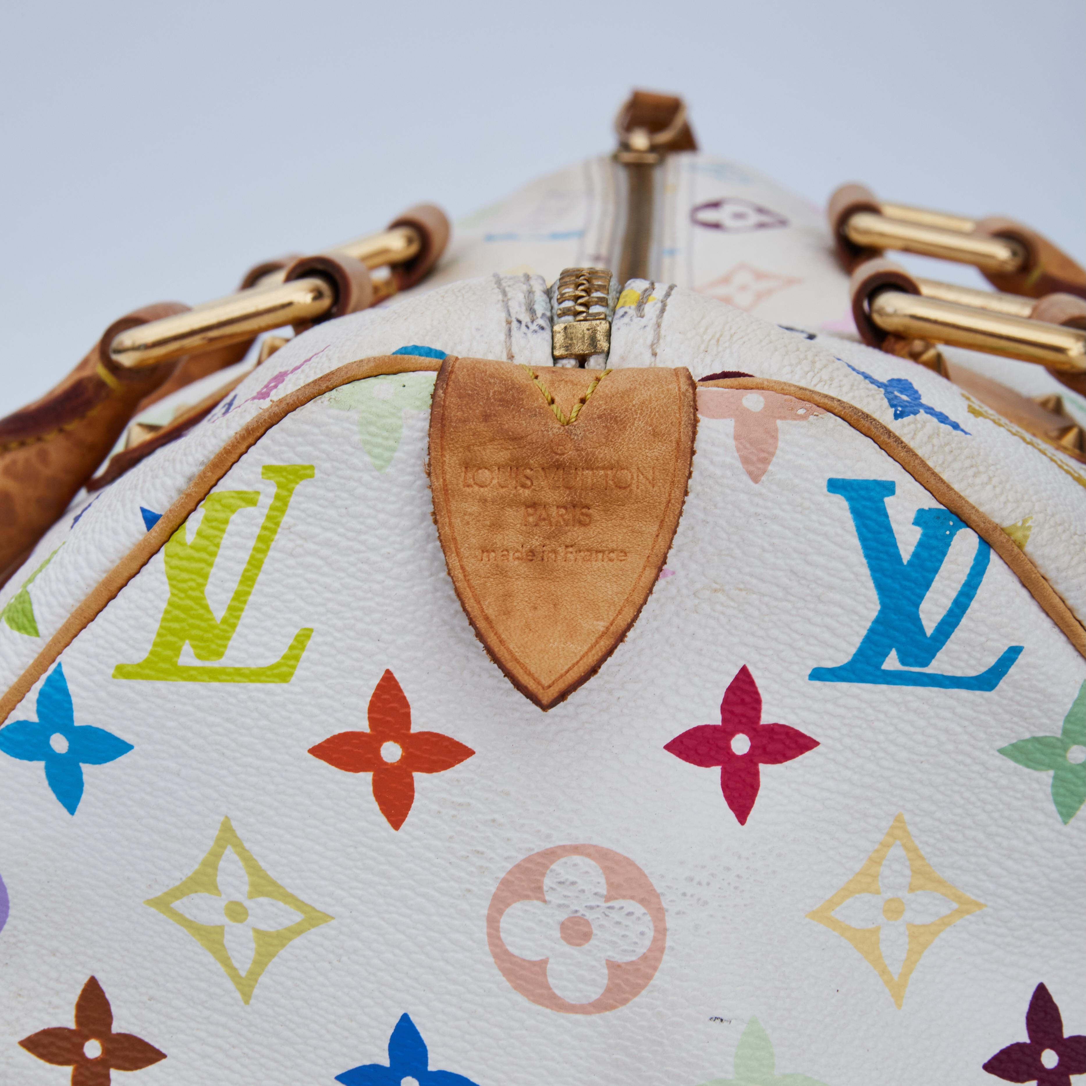Louis Vuitton Murakami White Multicolor Monogram Speedy 30 For Sale 2