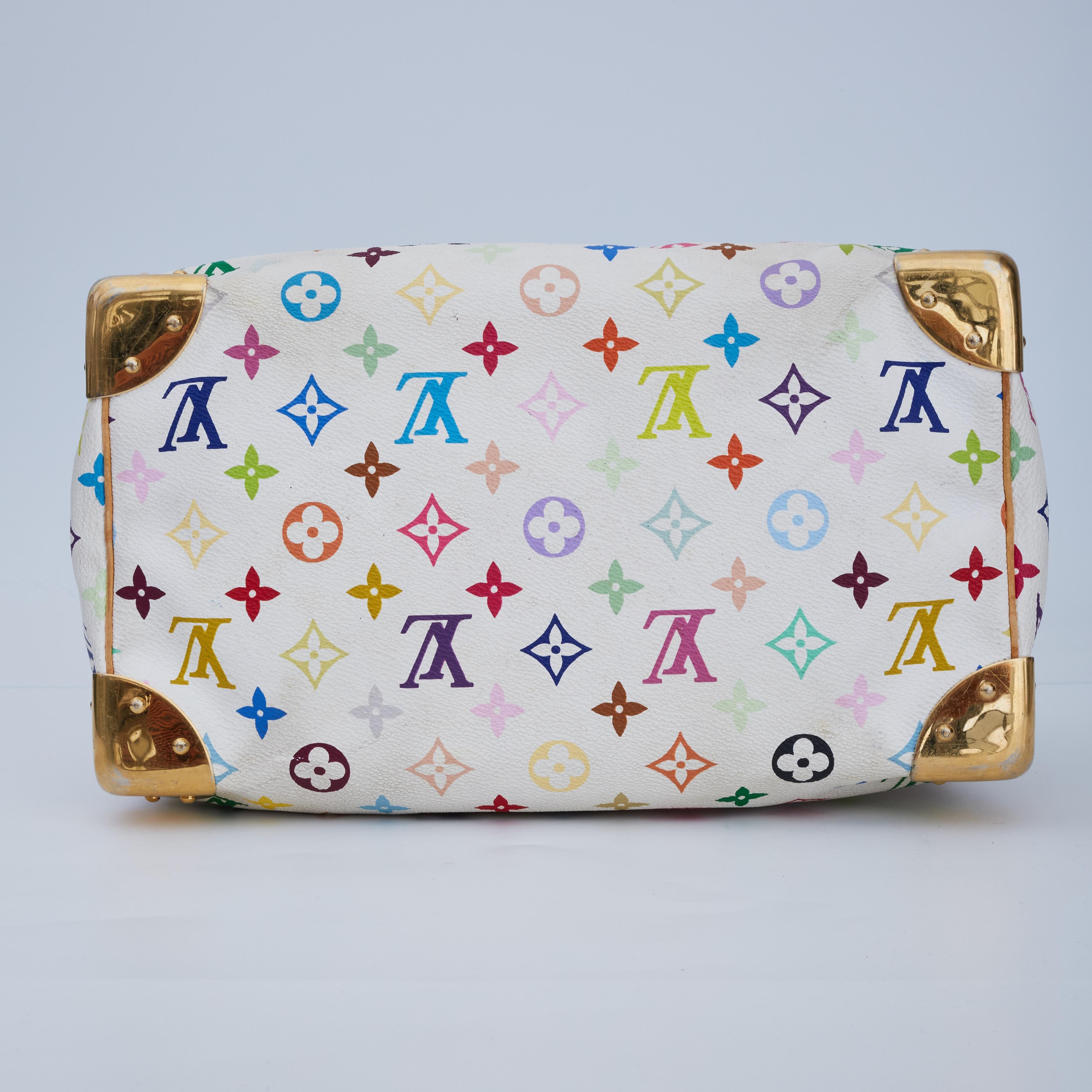 Louis Vuitton Murakami White Multicolor Monogram Speedy 30 For Sale 3
