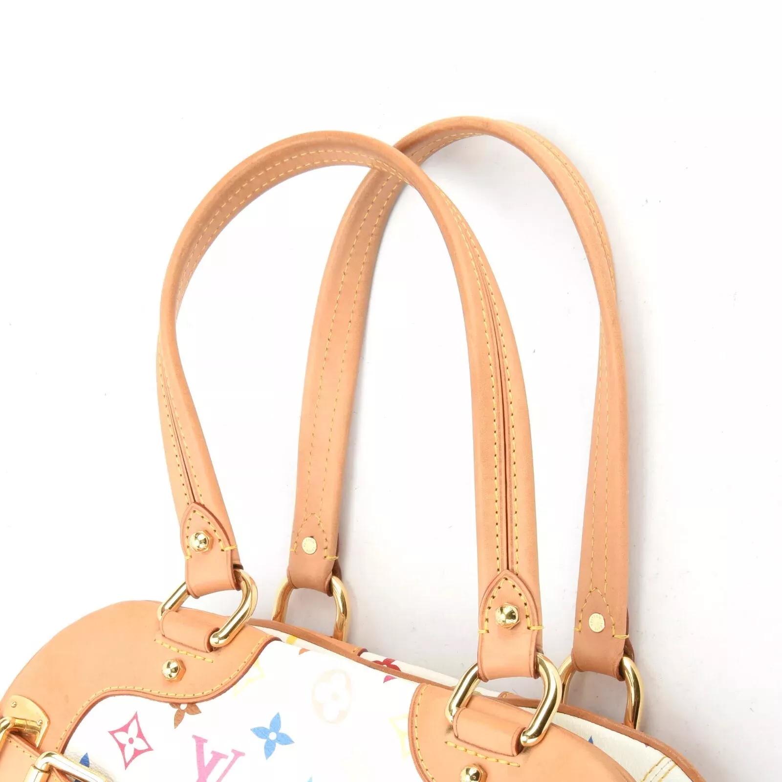 Louis Vuitton Murakami White Multicolor Monogram Top Handle Claudia For Sale 8