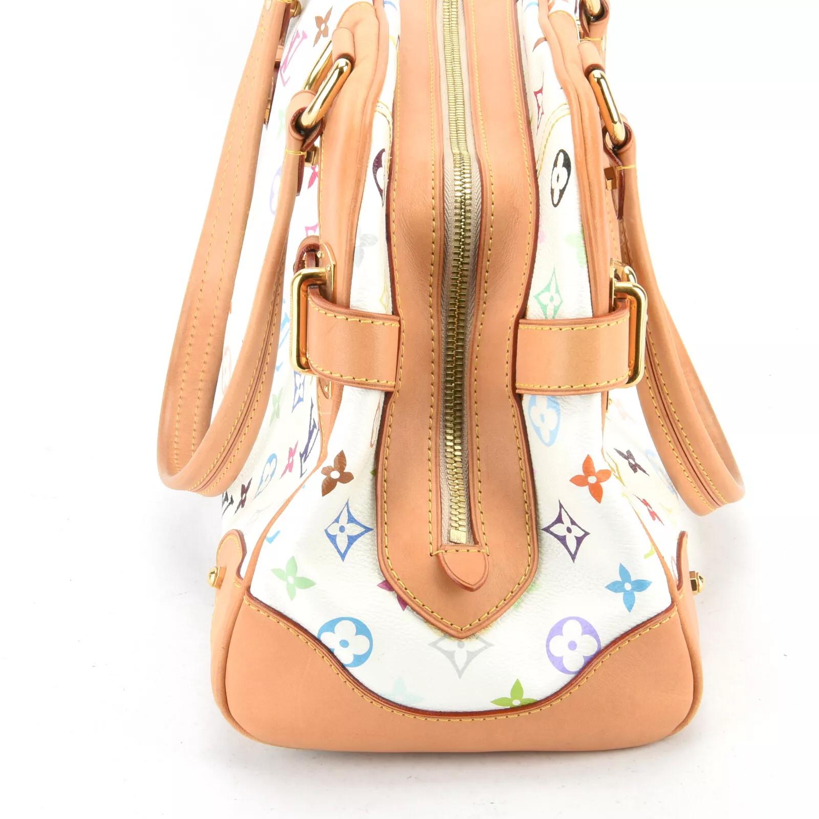 Louis Vuitton Murakami White Multicolor Monogram Top Handle Claudia In Good Condition For Sale In Montreal, Quebec