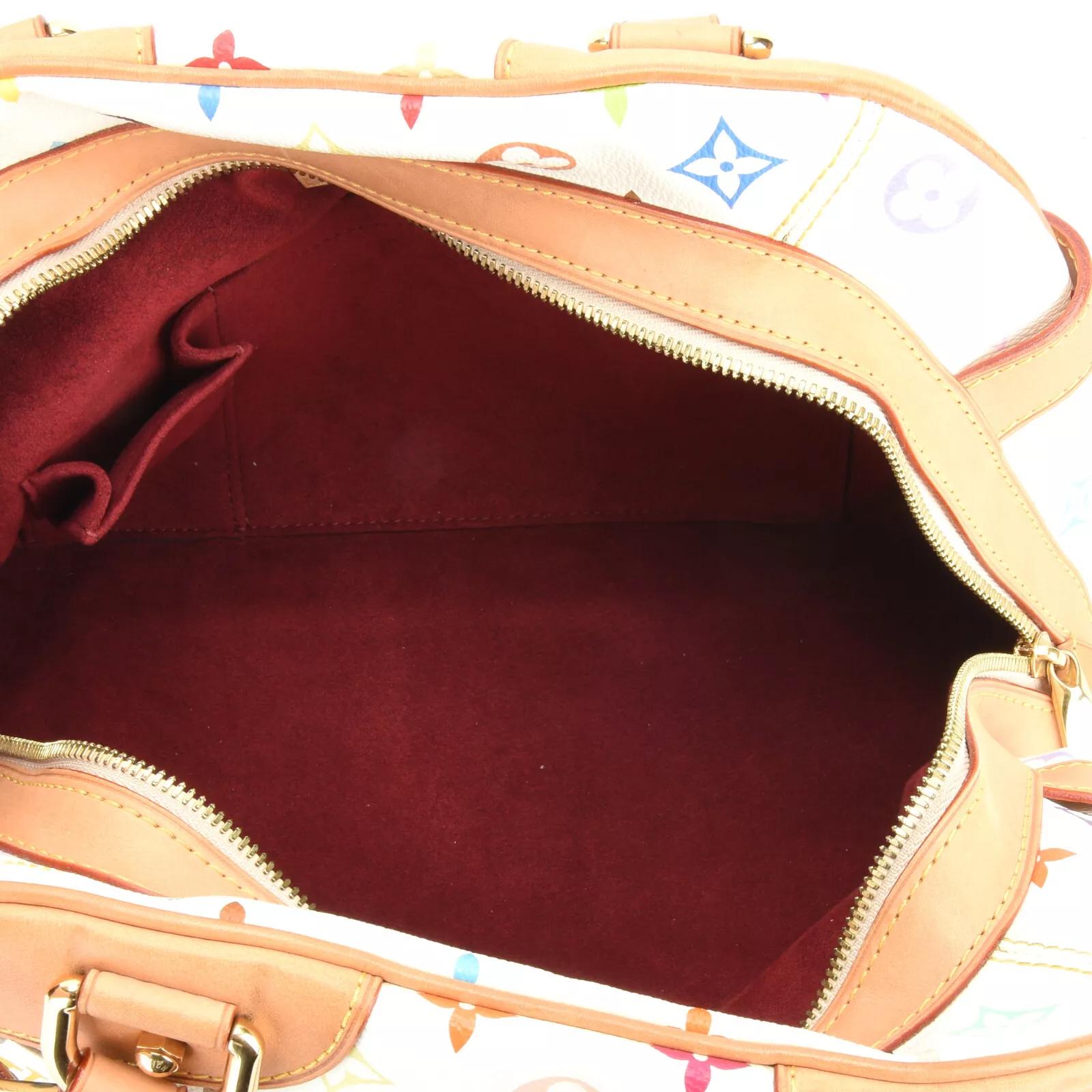 Louis Vuitton Murakami White Multicolor Monogram Top Handle Claudia For Sale 3
