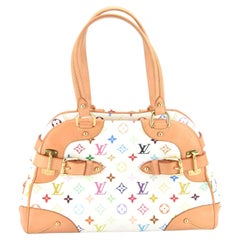 Louis Vuitton Murakami White Multicolor Monogram Top Handle Claudia