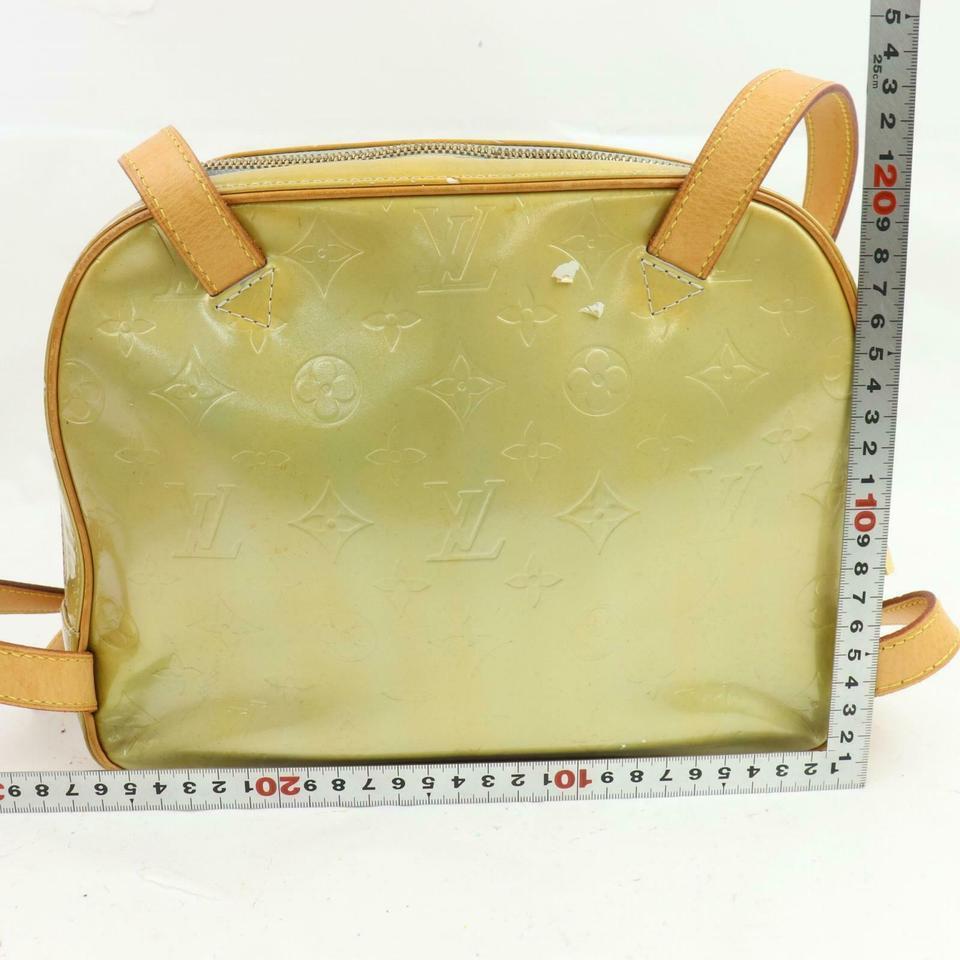 Louis Vuitton Murray Mini 871016 Green-gold Monogram Vernis Leather Backpack In Good Condition For Sale In Dix hills, NY