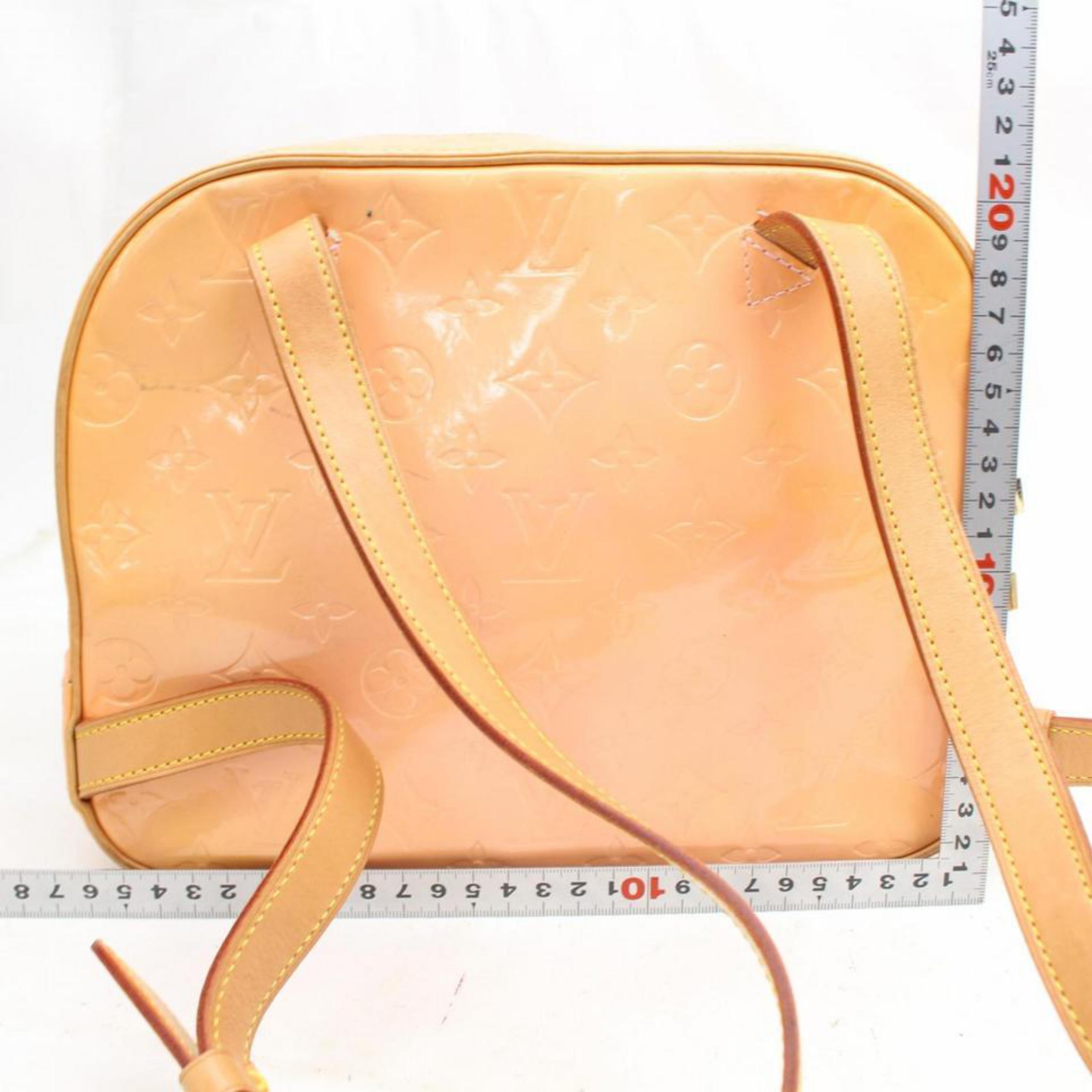Louis Vuitton Murray Monogram Vernis Salmon 868125 Pink Patent Leather Backpack For Sale 2
