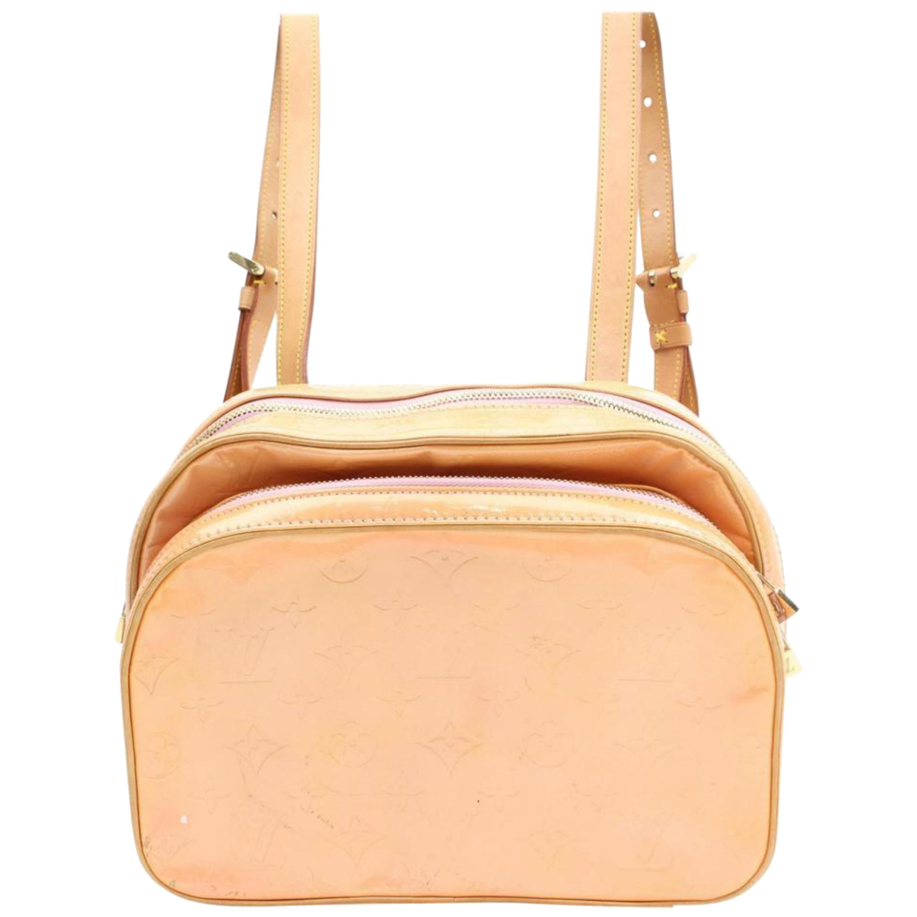 Louis Vuitton Murray Monogram Vernis Salmon 868125 Pink Patent Leather Backpack For Sale