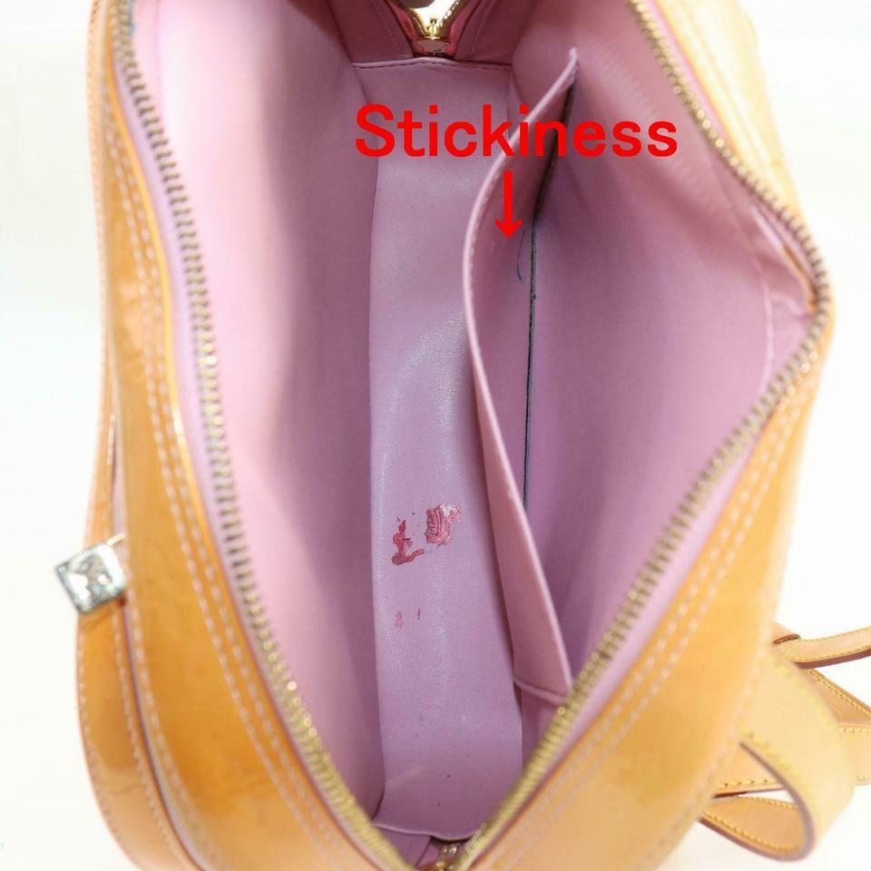 Sac à dos Louis Vuitton Murray Salmon Mini en cuir jaune monogrammé Vernis 870923 en vente 7