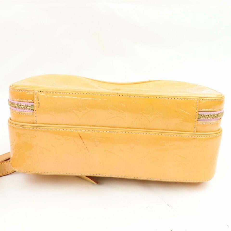 Sac à dos Louis Vuitton Murray Salmon Mini en cuir jaune monogrammé Vernis 870923 Pour femmes en vente