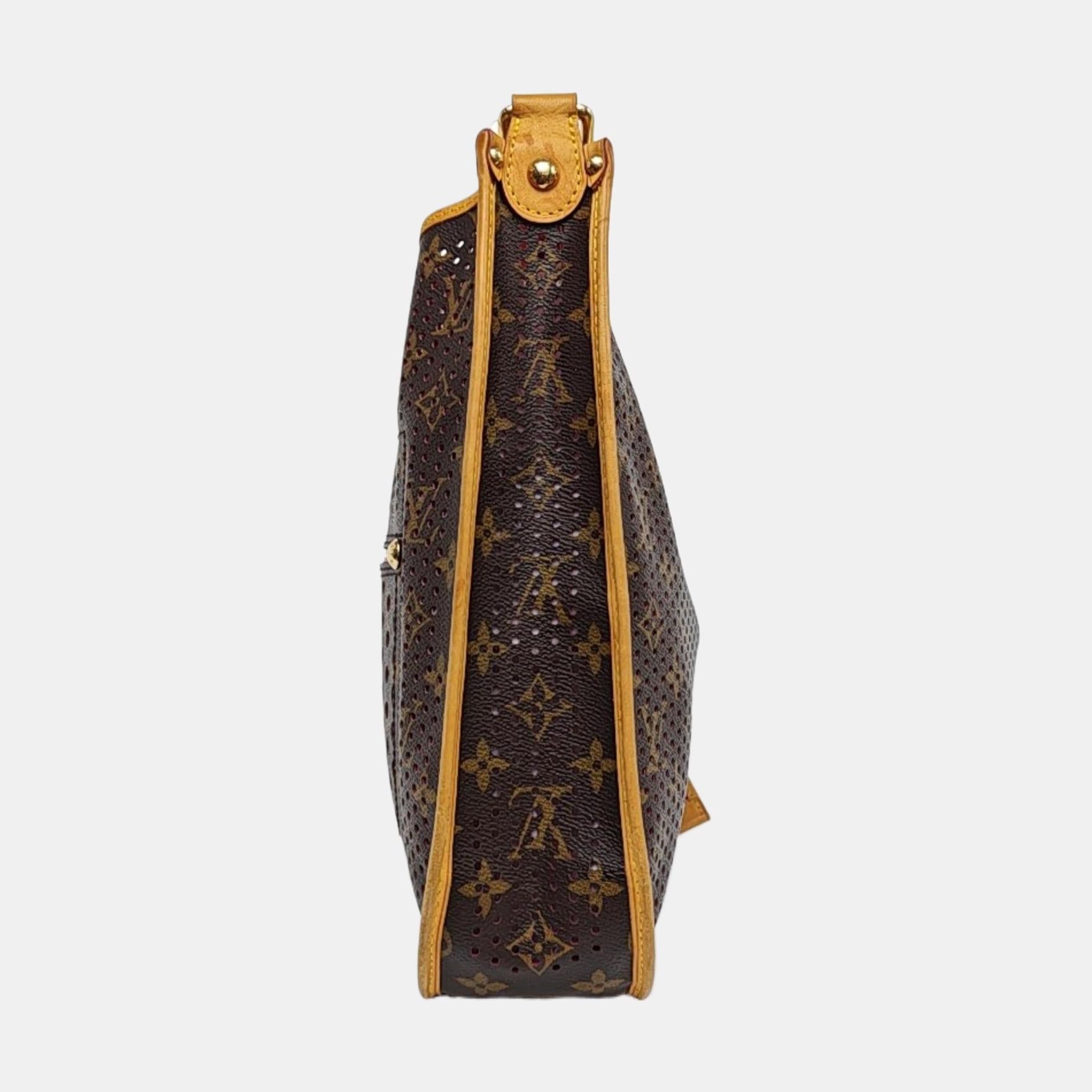 Louis Vuitton Musette Braun Perforiert Monogram Rosa Interieur (Schwarz) im Angebot