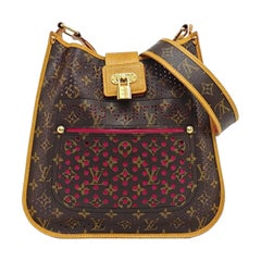 Louis Vuitton Musette Brown Perforated Monogram Pink Interior