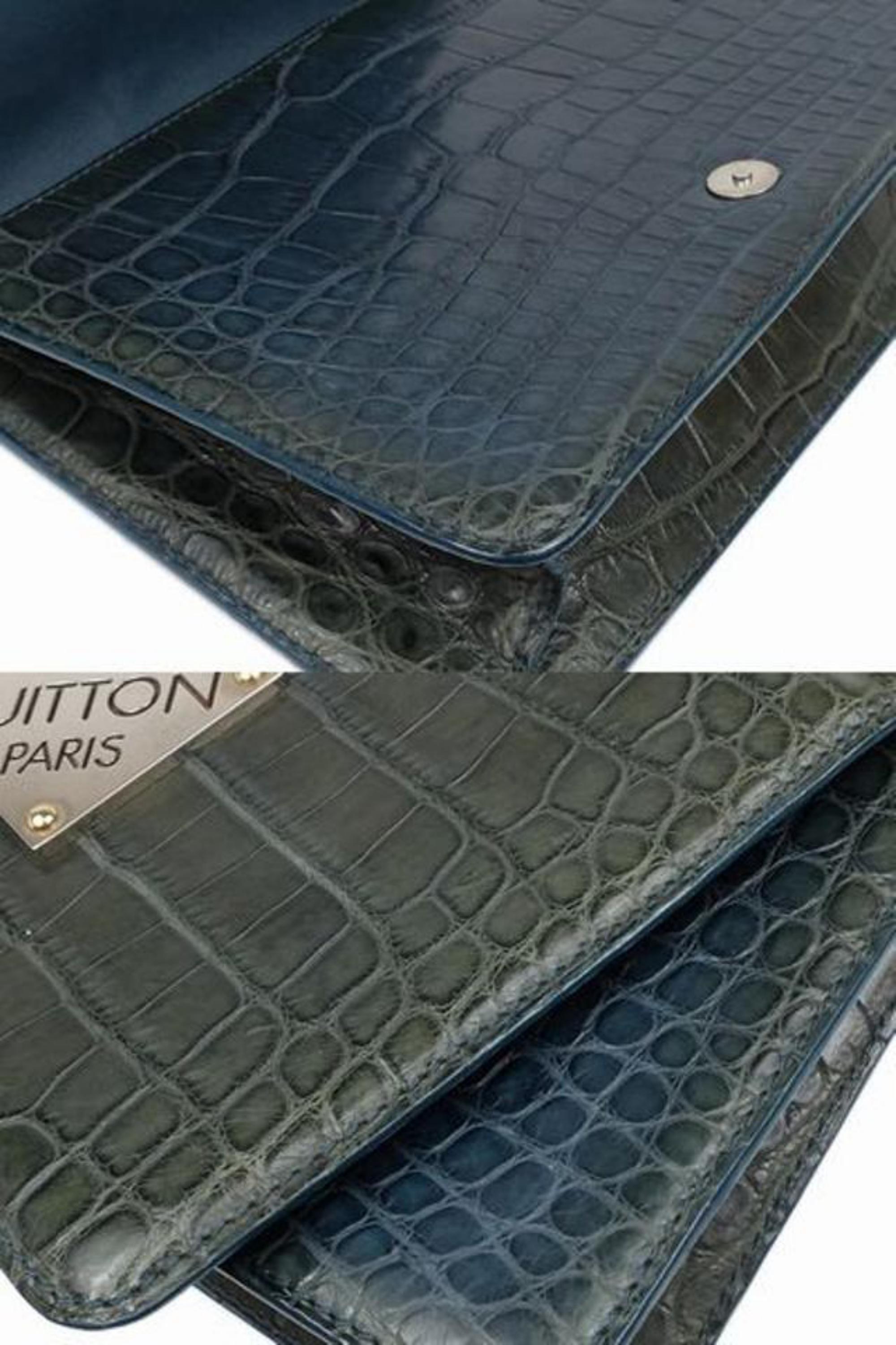 Louis Vuitton Musette Crocodile Cabaret Club Damier 215372 Black Shoulder Bag For Sale 8