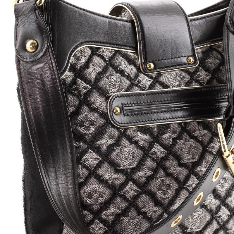 Black Louis Vuitton Musette Handbag Quilted Denim