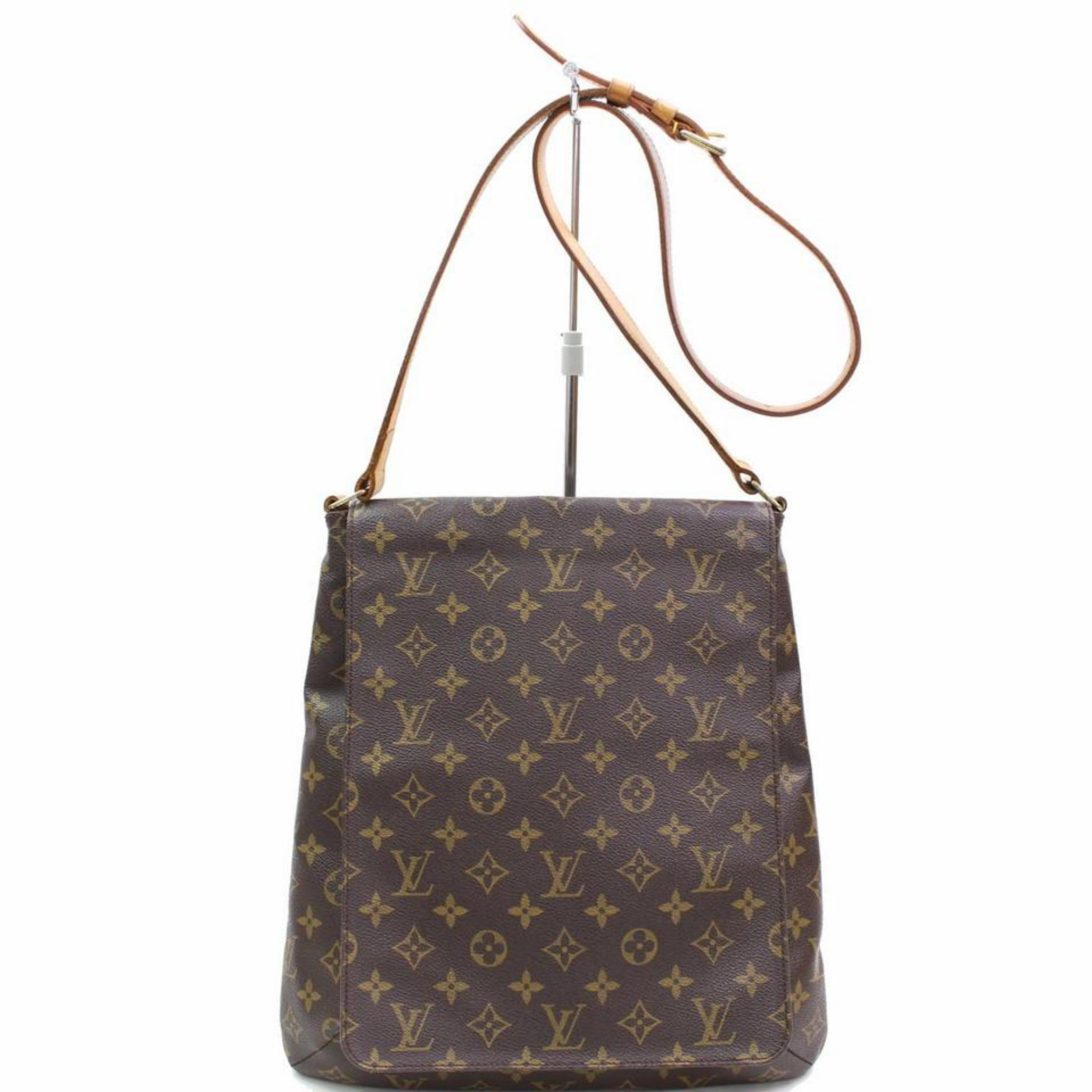 Louis Vuitton Musette Monogram Salsa Gm 867334 Brown Coated Canvas Shoulder Bag For Sale 1