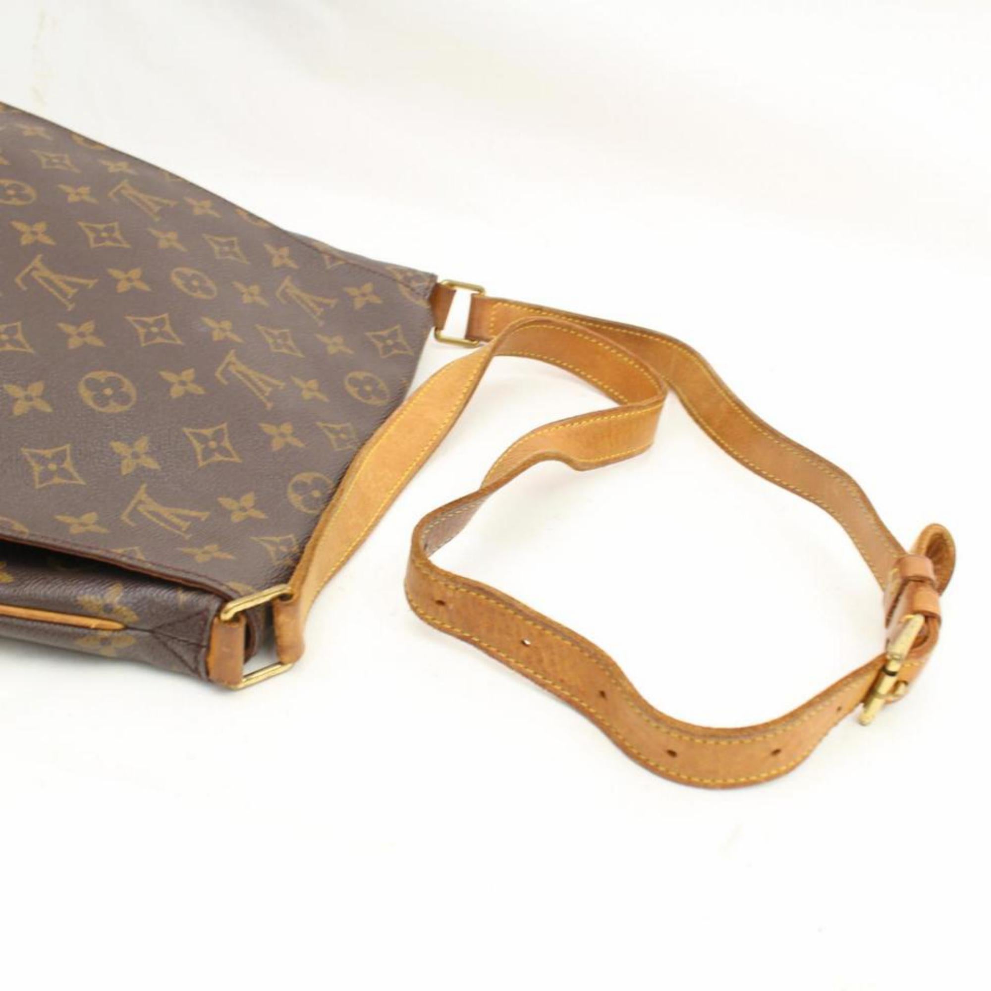 Women's Louis Vuitton Musette Monogram Salsa Gm 868520 Brown Coated Canvas Shoulder Bag For Sale