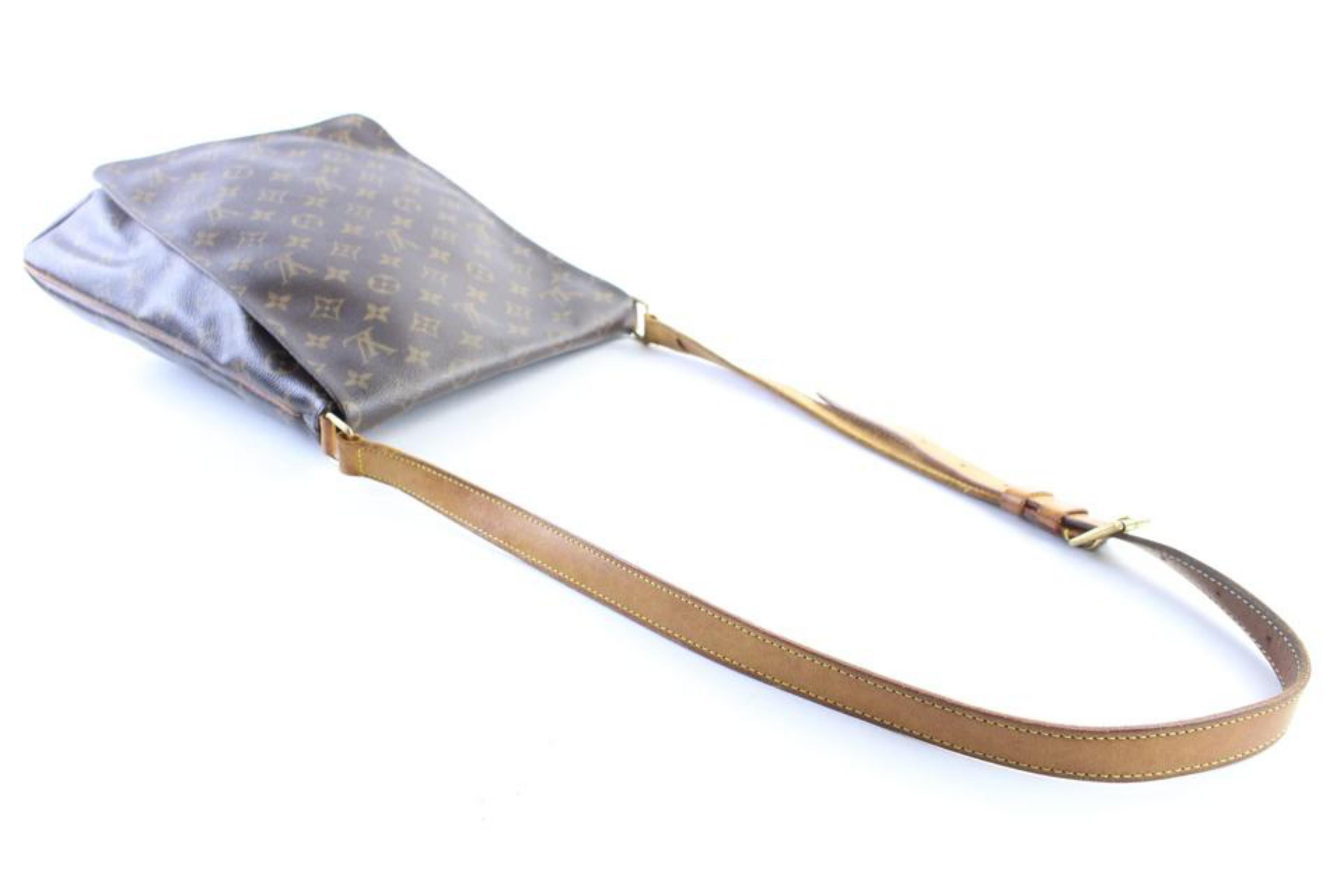 Louis Vuitton Musette Salsa Gm 228140 Brown Coated Canvas Cross Body Bag For Sale 2