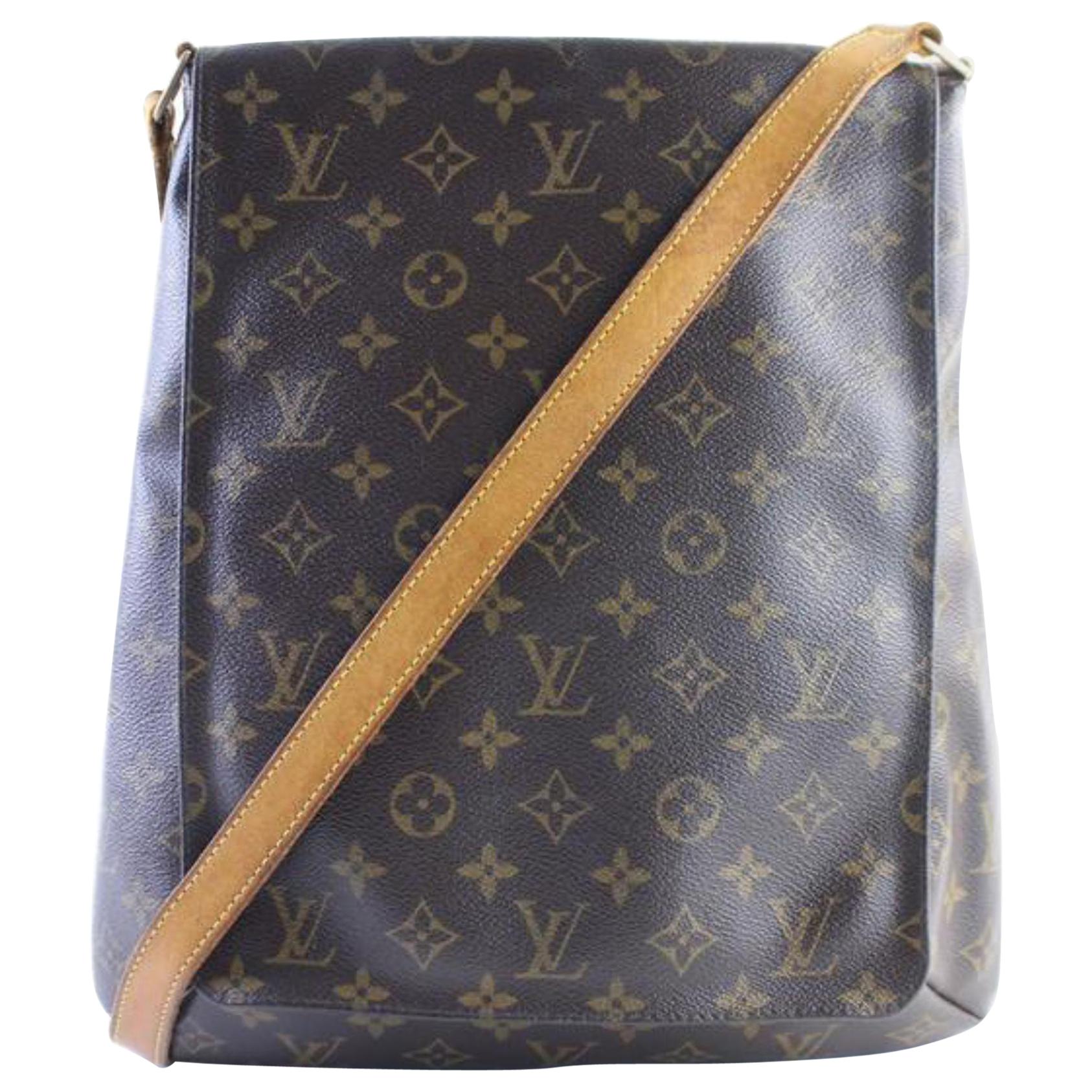 Louis Vuitton Musette Salsa Gm 228140 Brown Coated Canvas Cross Body Bag For Sale