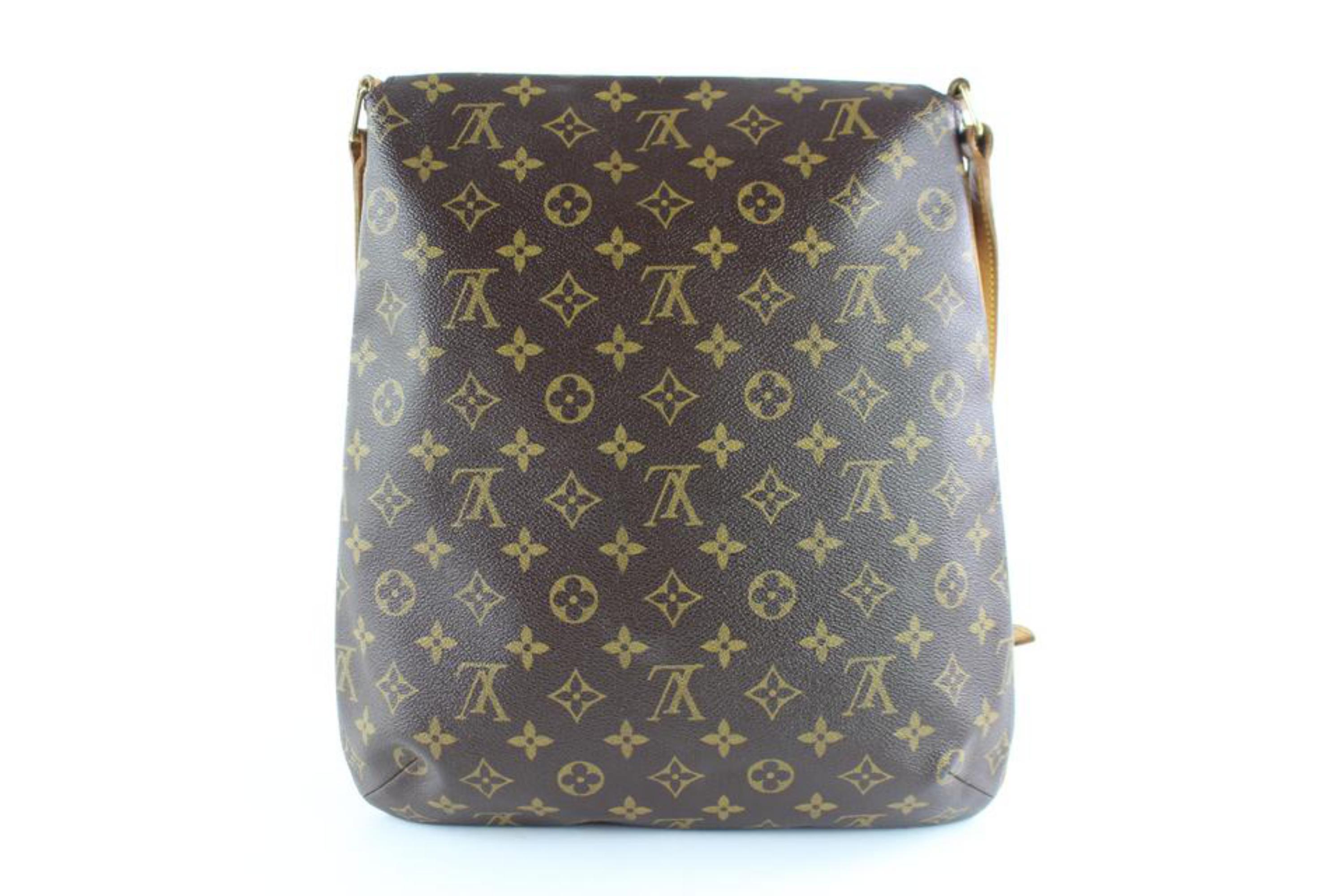 Louis Vuitton Musette Salsa Gm 6lz0907 Brown Coated Canvas Messenger Bag For Sale 5